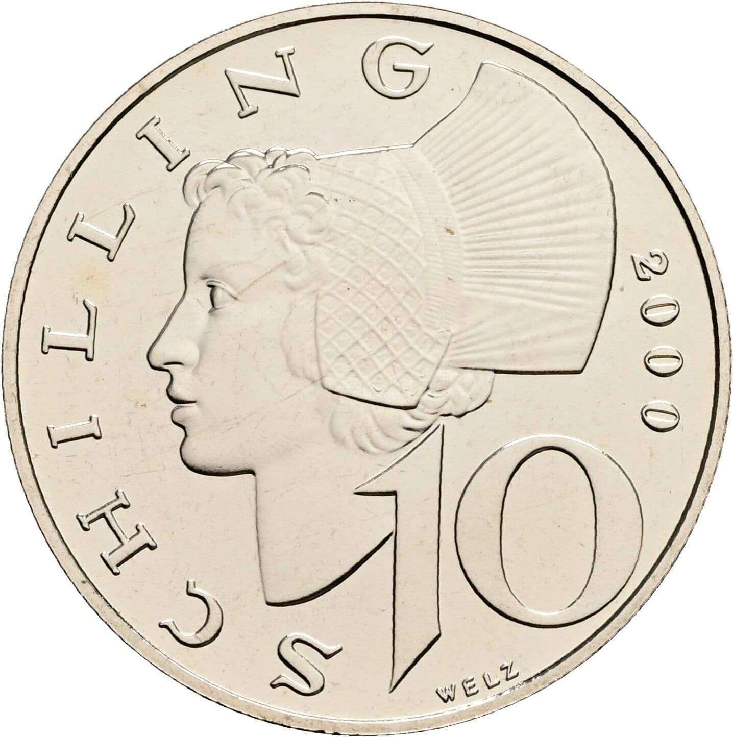 10 Schilling 2000 – Vorderseite