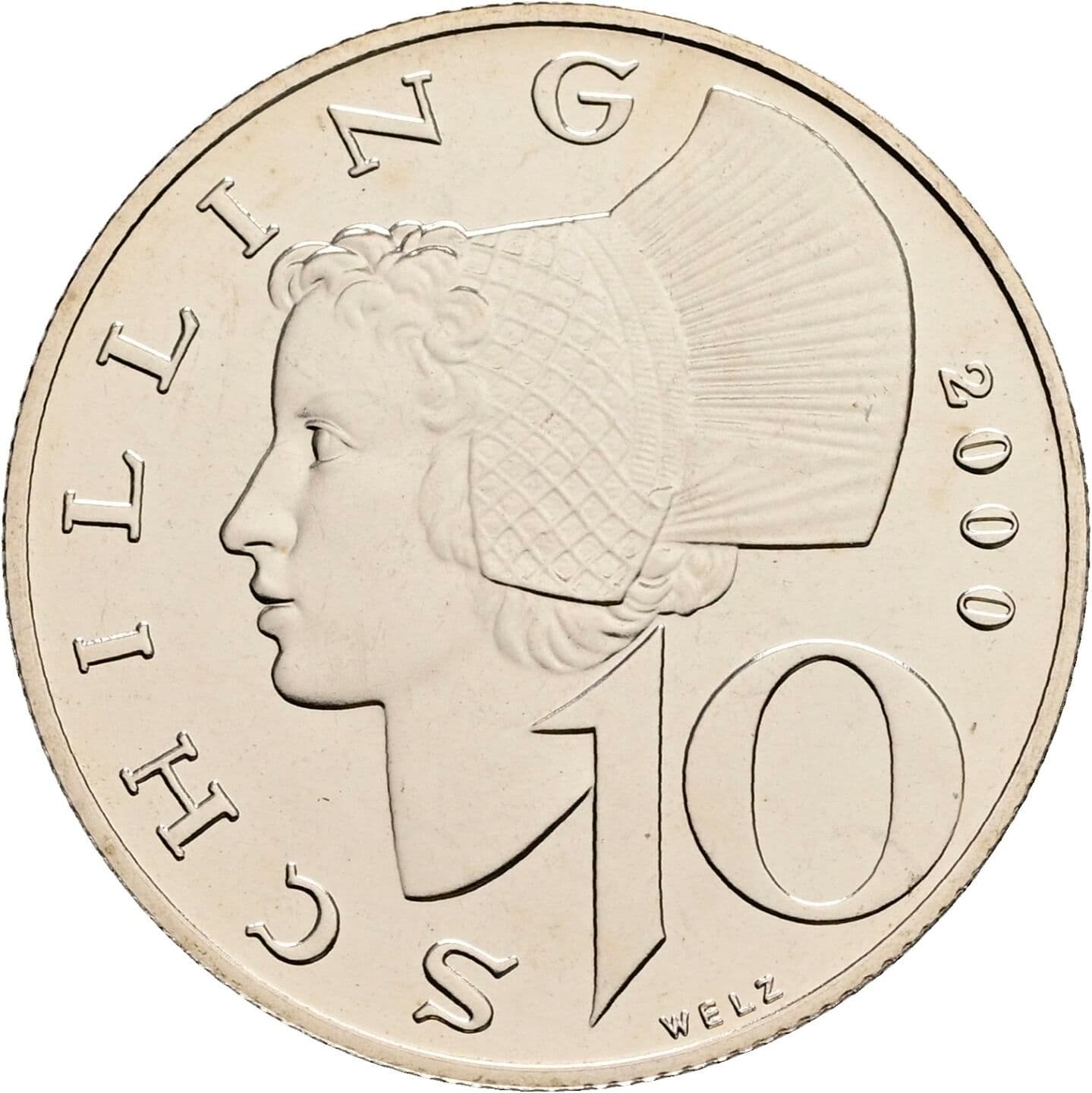 10 Schilling 2000 – Vorderseite