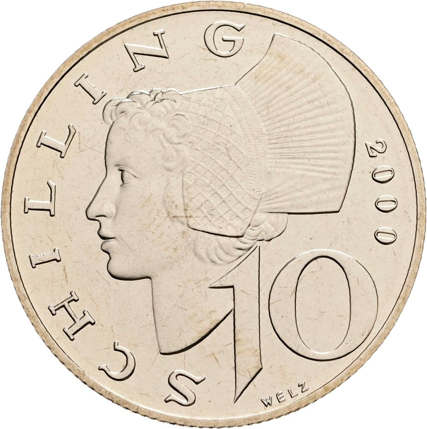 10 Schilling 2000 – Vorderseite