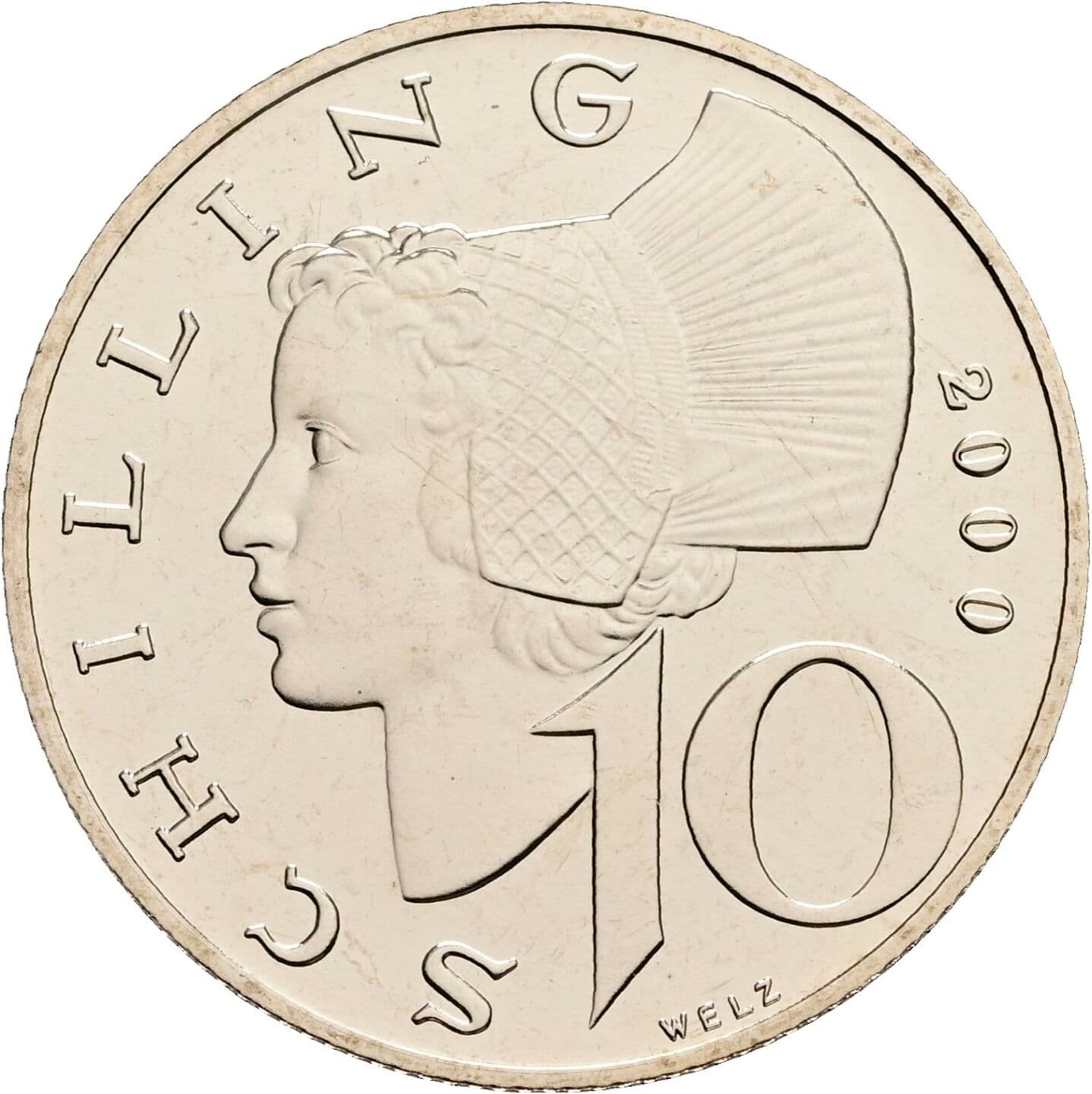 10 Schilling 2000 – Vorderseite
