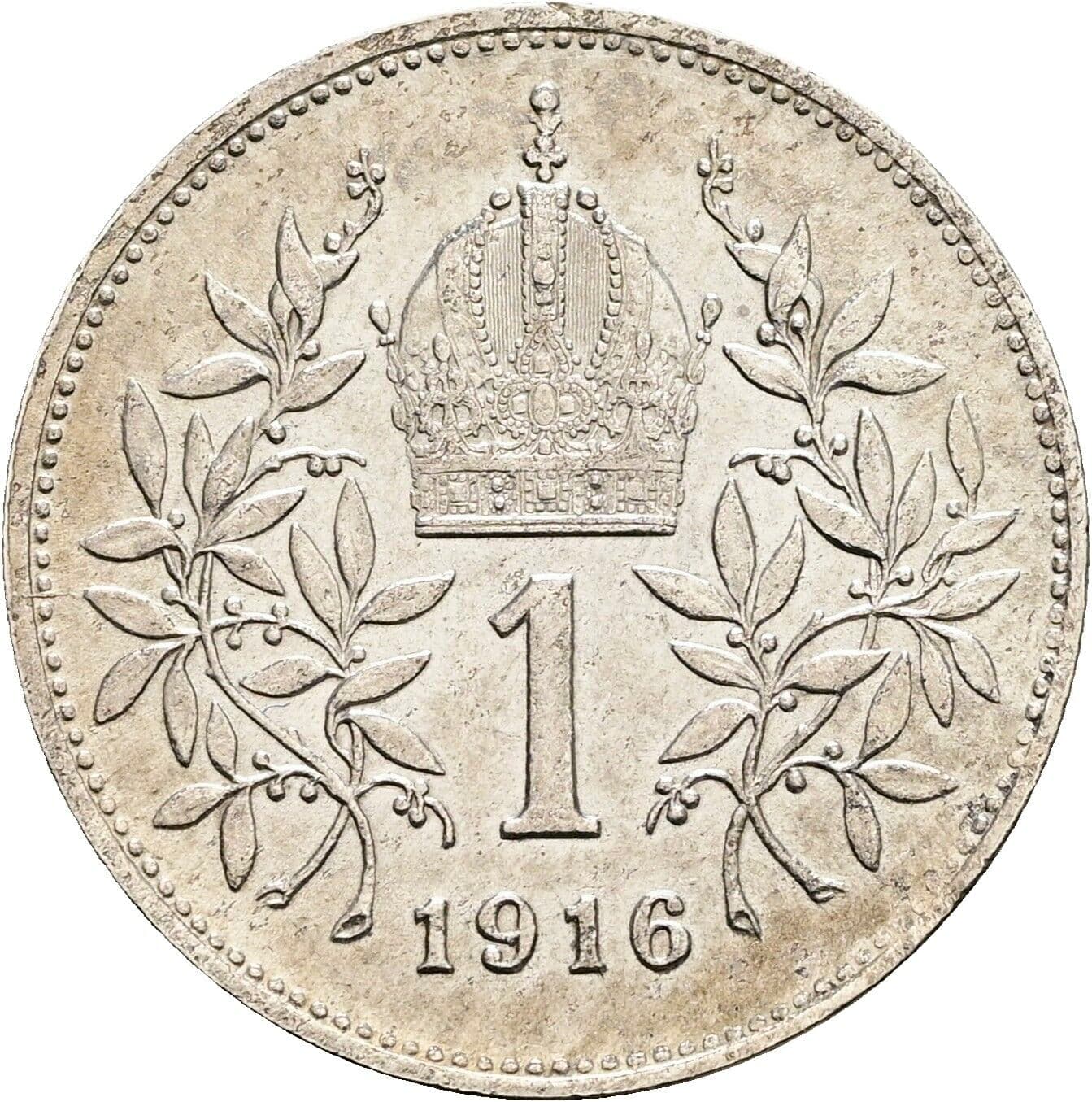 1 Krone Franz Joseph I. 1848-1916 1916 – Rückseite