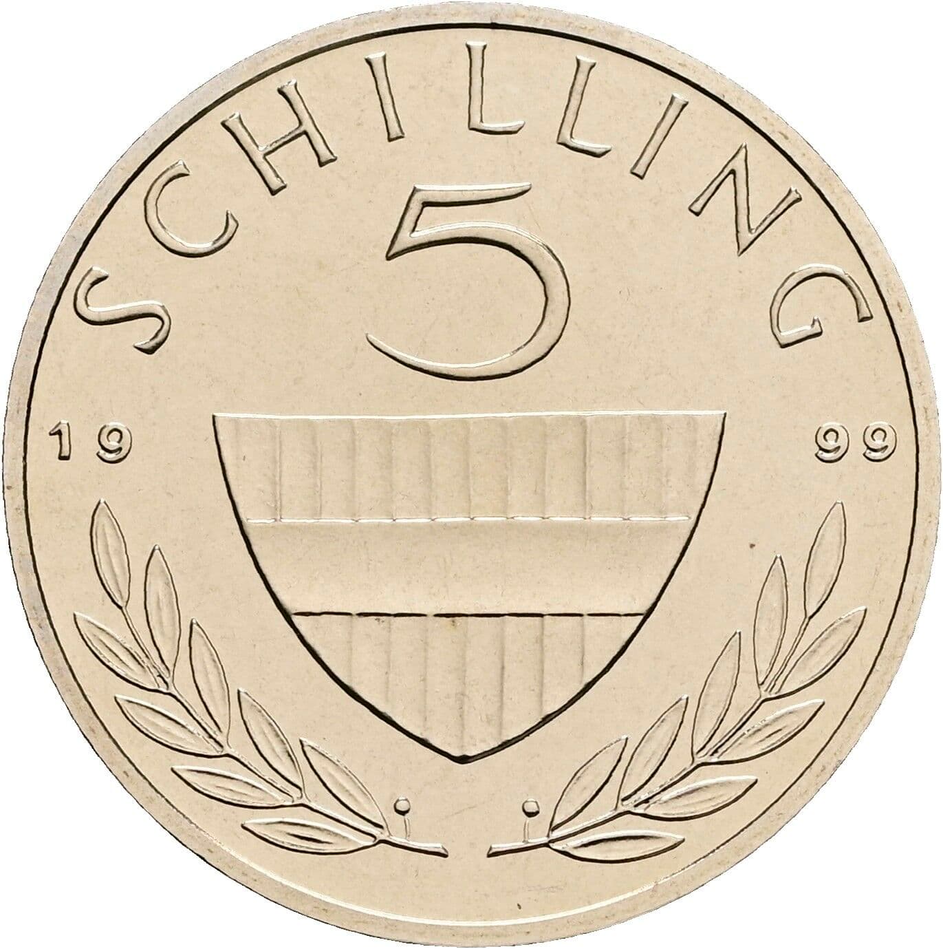 5 Schilling 1999 – Vorderseite