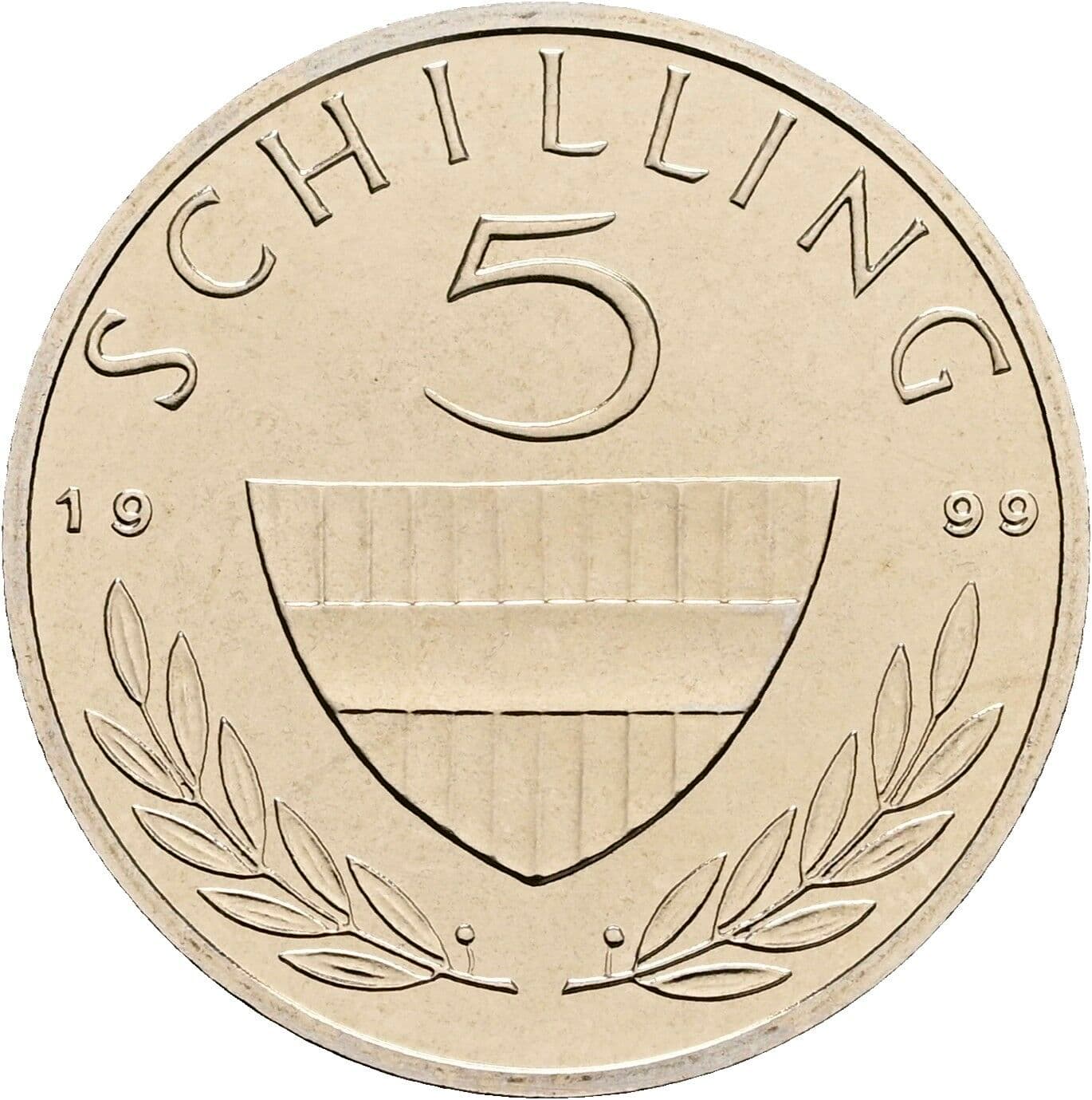 5 Schilling 1999 – Vorderseite