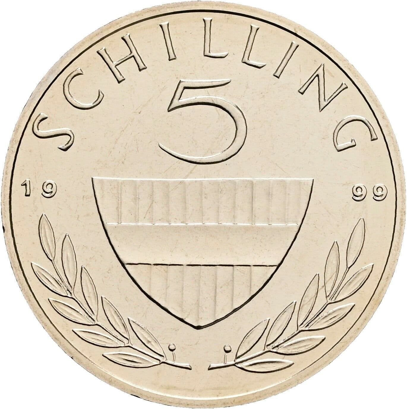 5 Schilling 1999 – Vorderseite