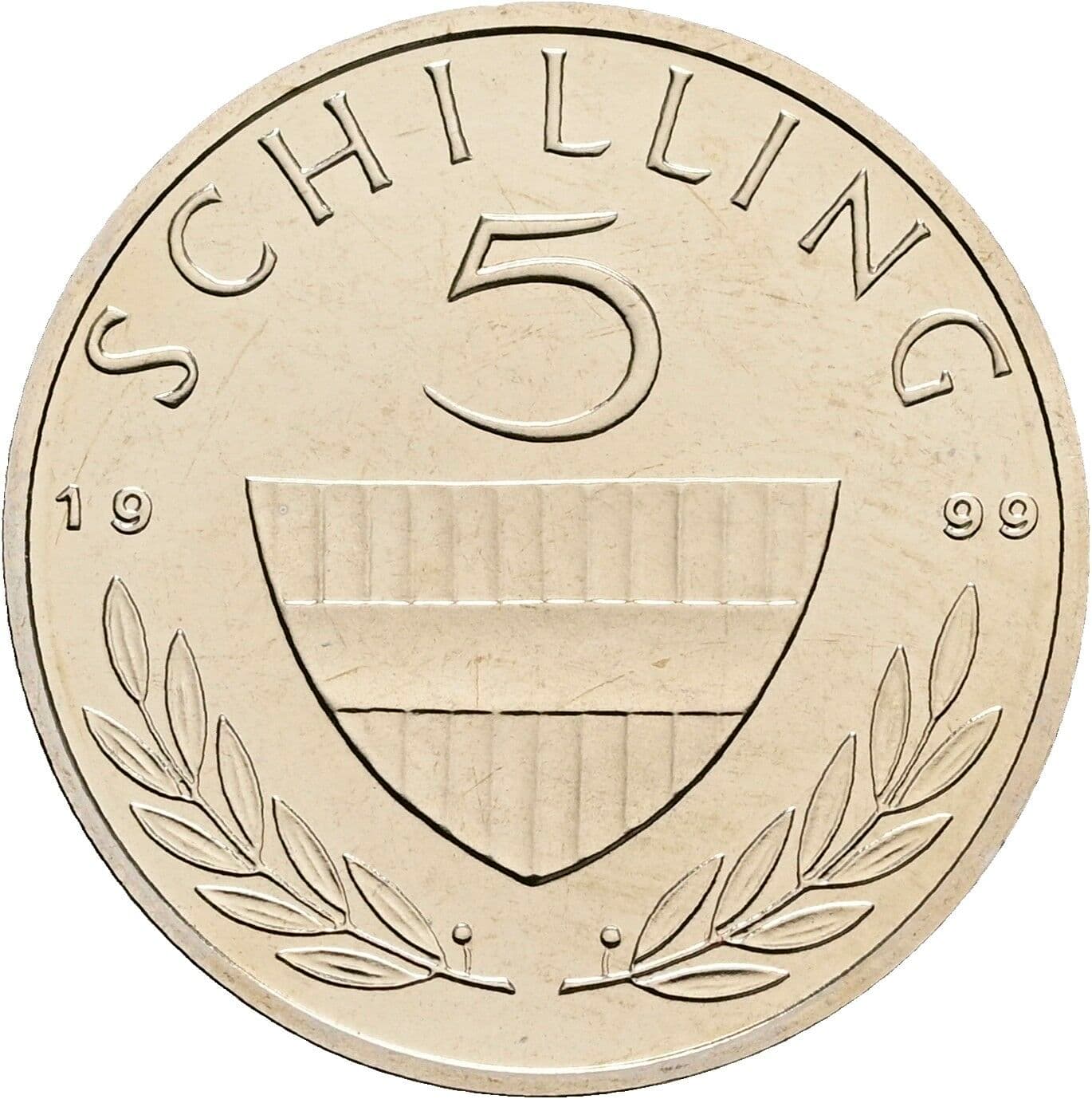 5 Schilling 1999 – Vorderseite