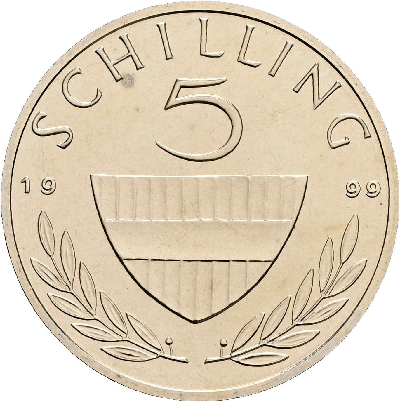 5 Schilling 1999 – Vorderseite