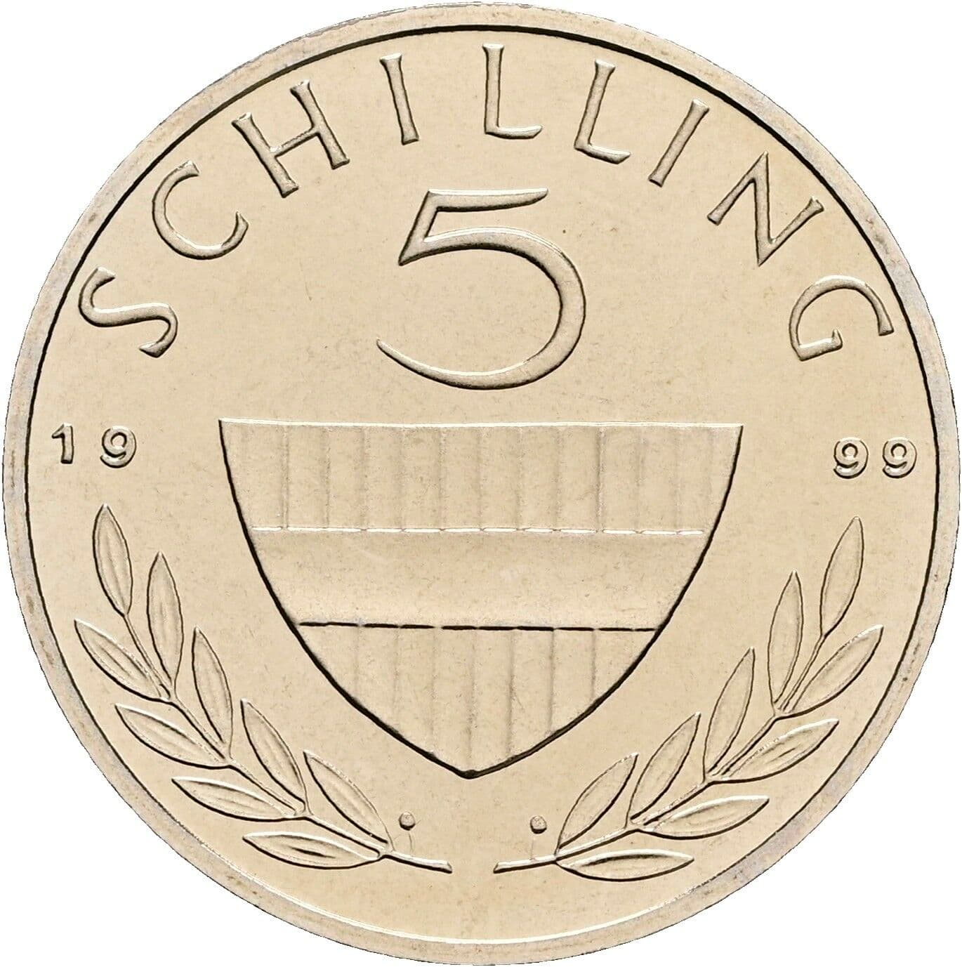 5 Schilling 1999 – Vorderseite