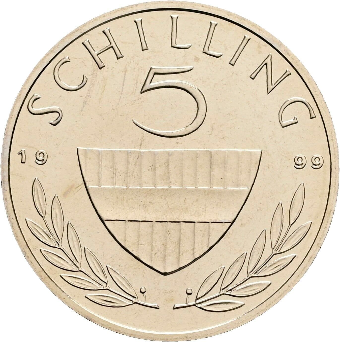 5 Schilling 1999 – Vorderseite