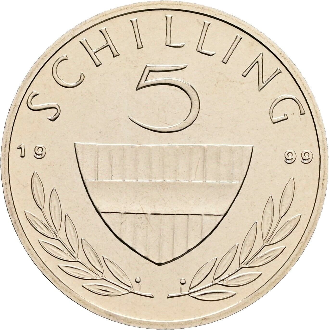 5 Schilling 1999 – Vorderseite
