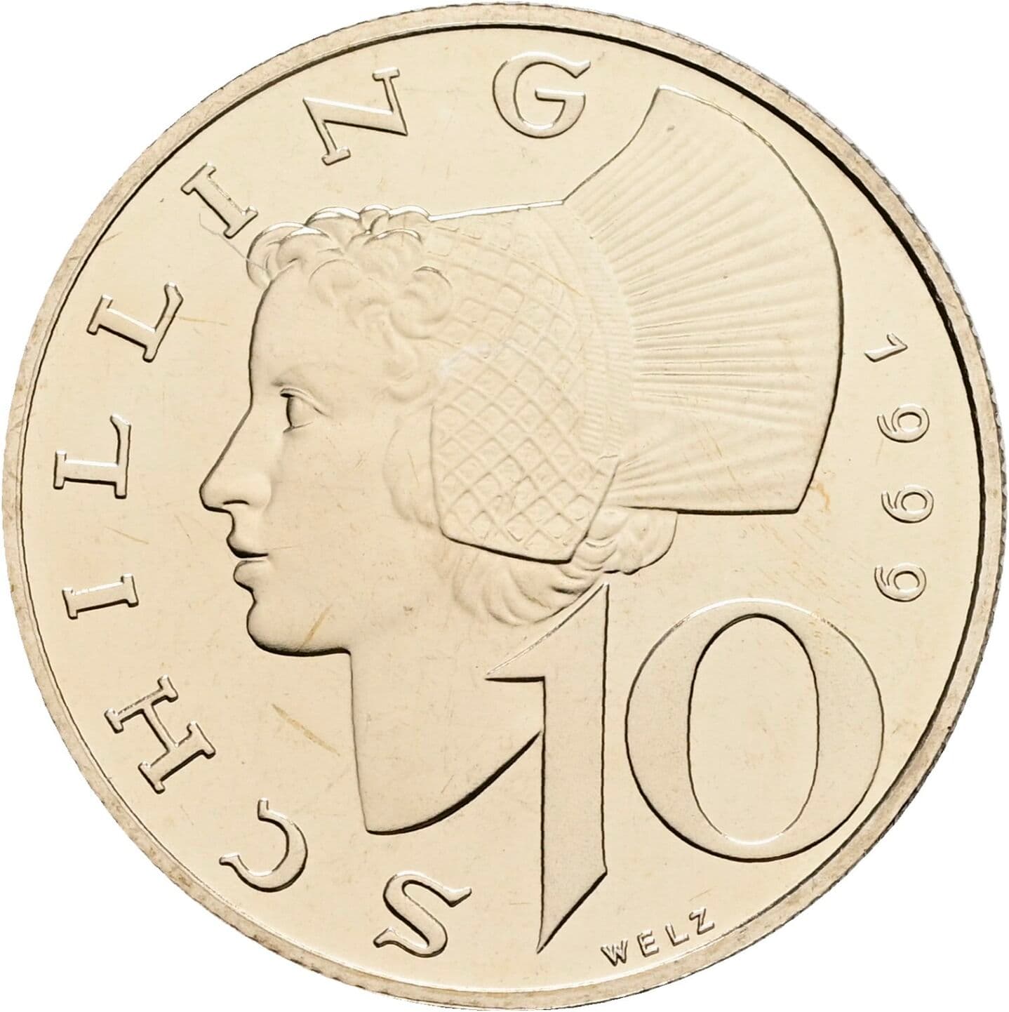 10 Schilling 1999 – Vorderseite