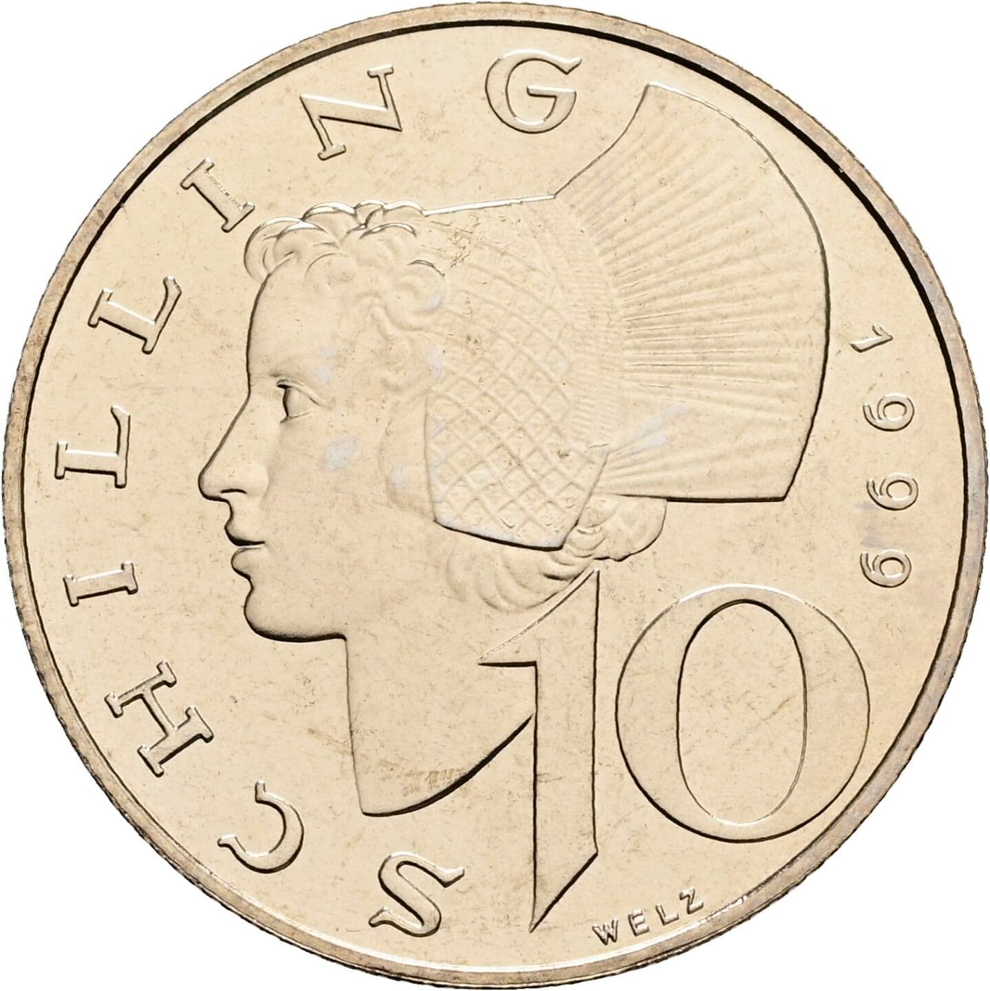 10 Schilling 1999 – Vorderseite