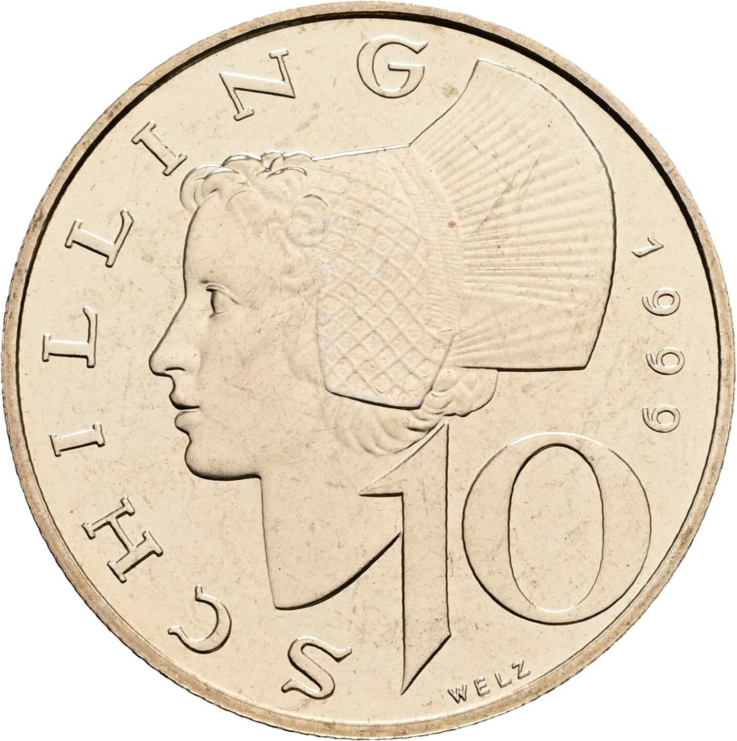 10 Schilling 1999 – Vorderseite