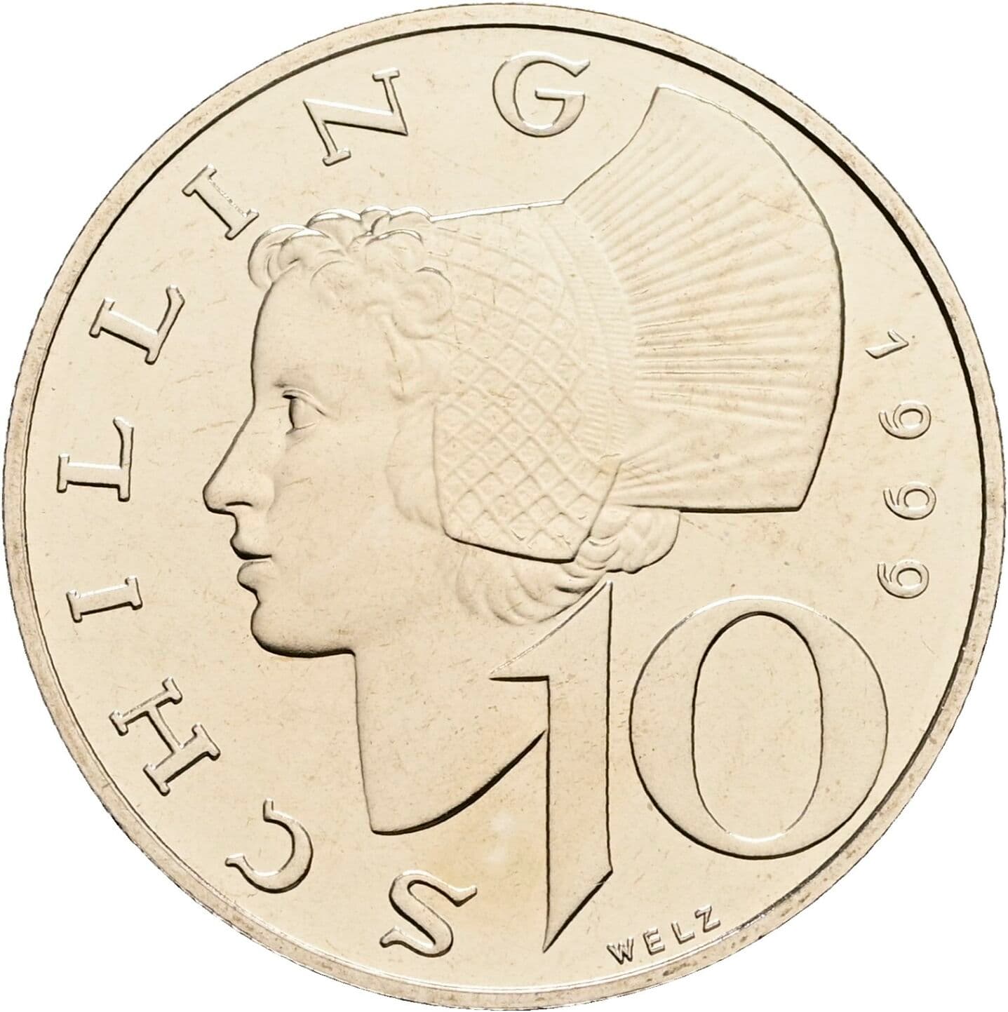 10 Schilling 1999 – Vorderseite