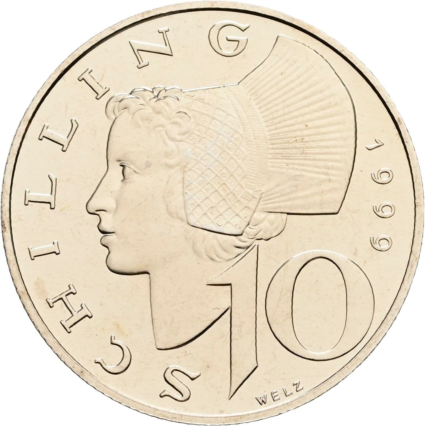 10 Schilling 1999 – Vorderseite