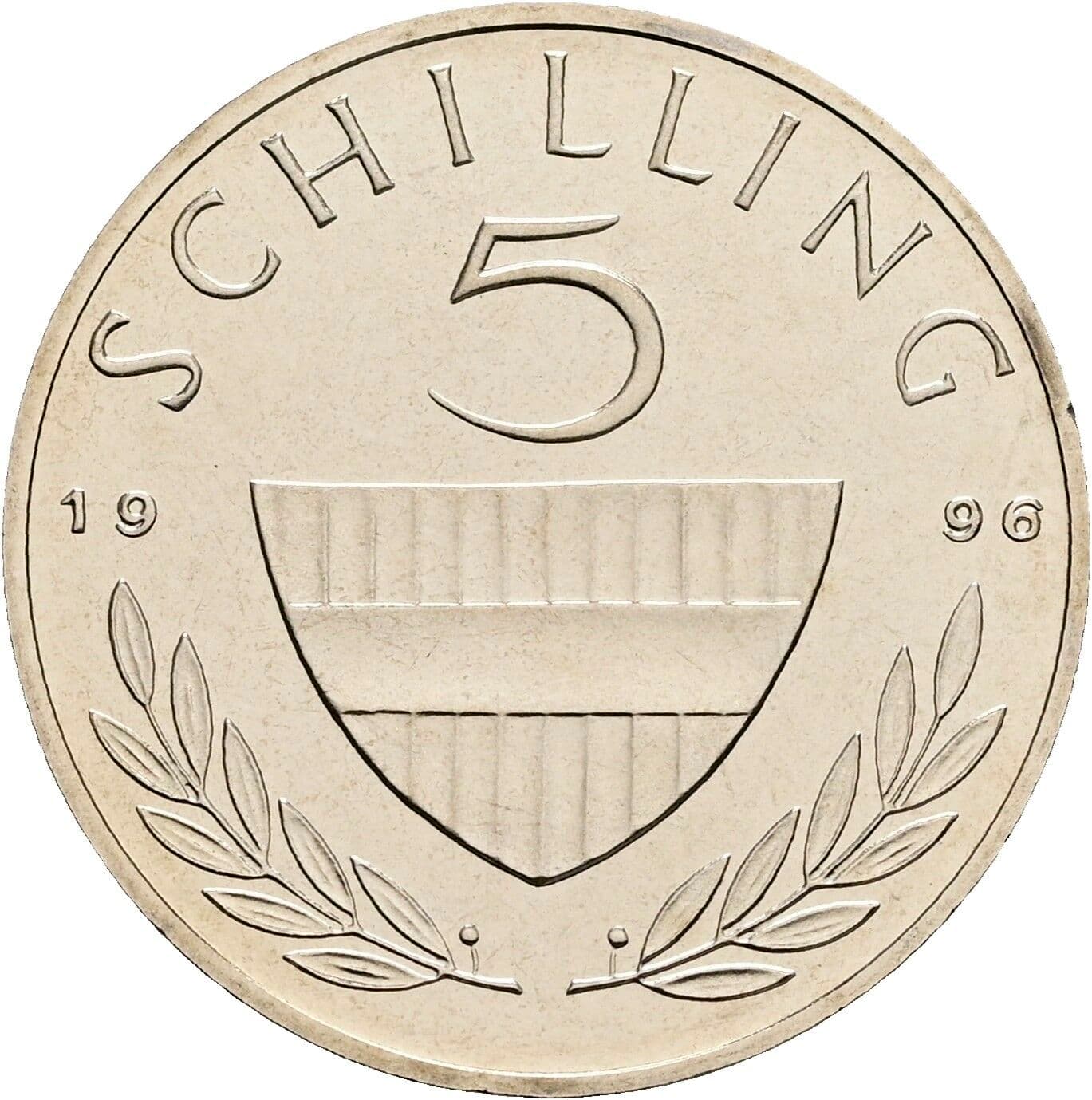 5 Schilling 1996 – Vorderseite