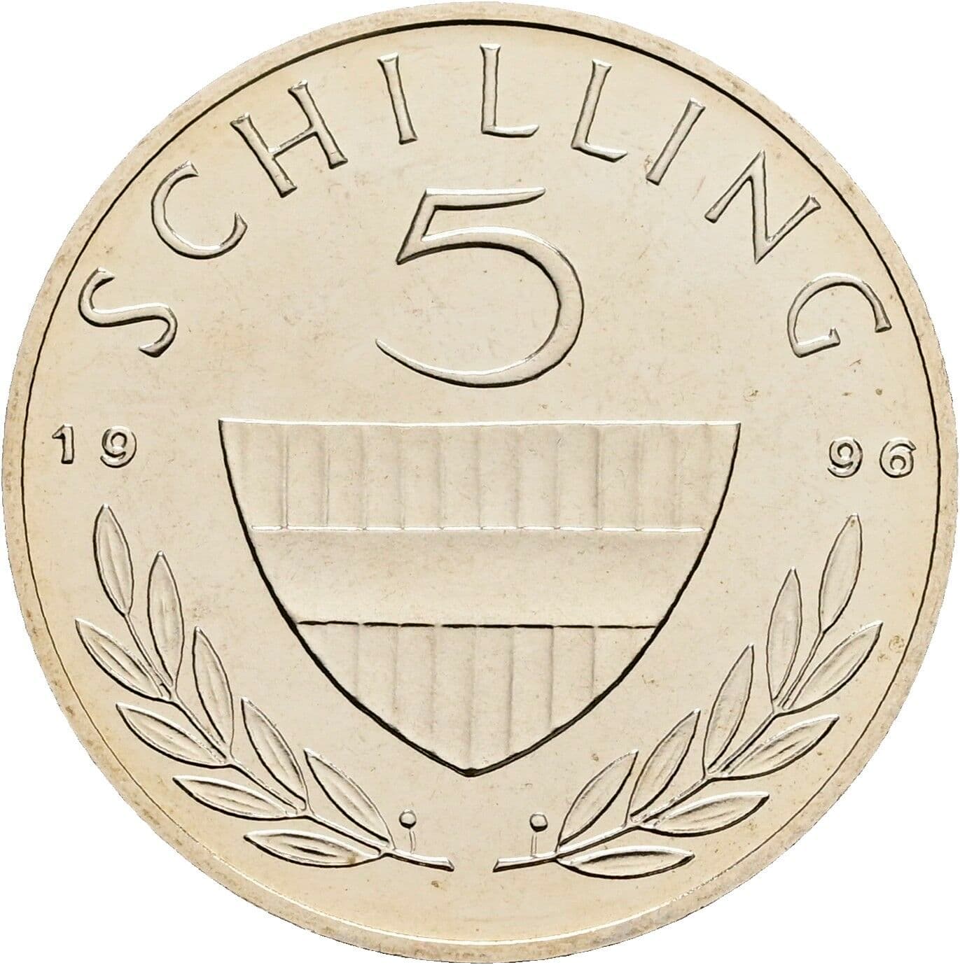5 Schilling 1996 – Vorderseite