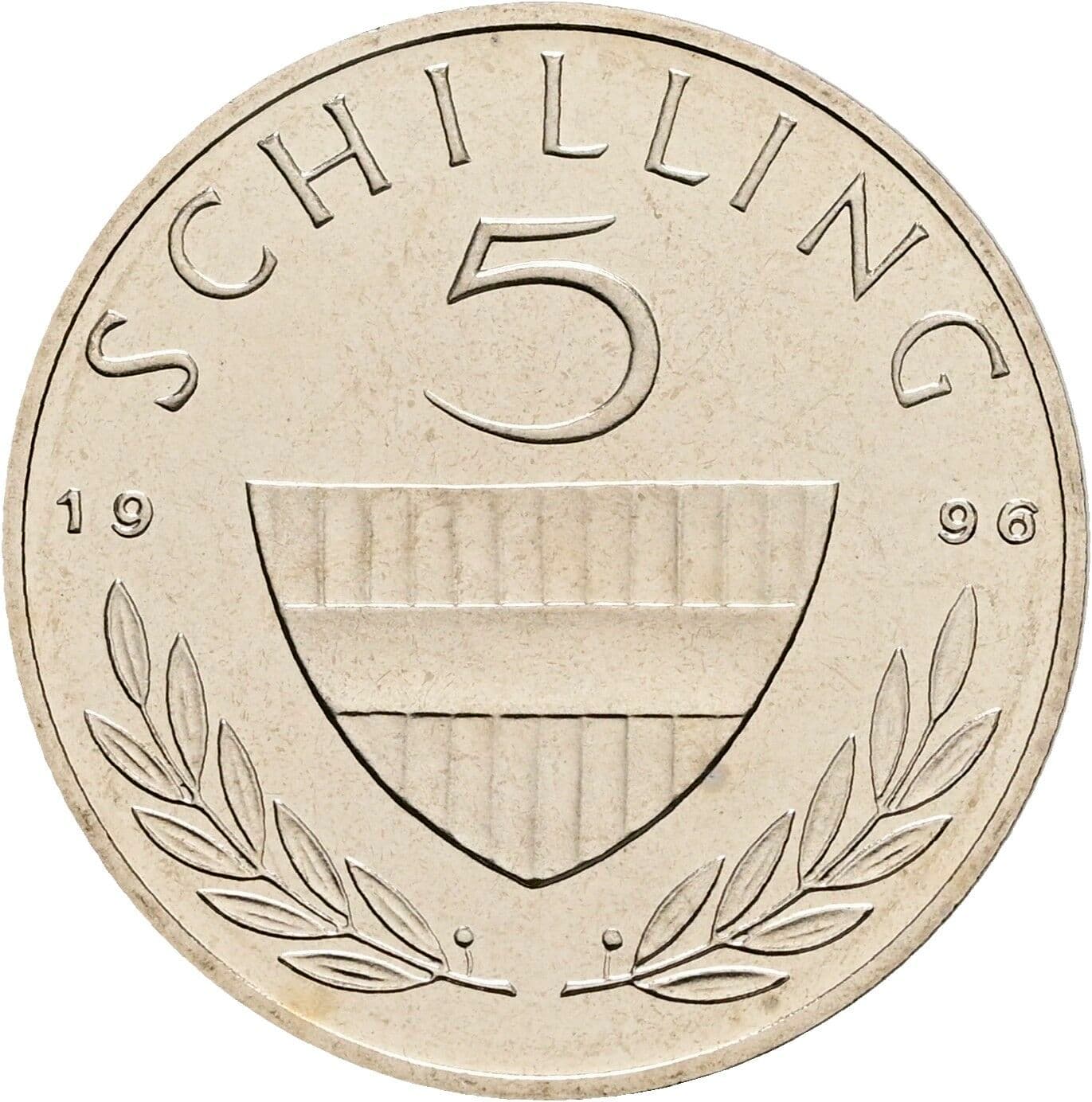 5 Schilling 1996 – Vorderseite