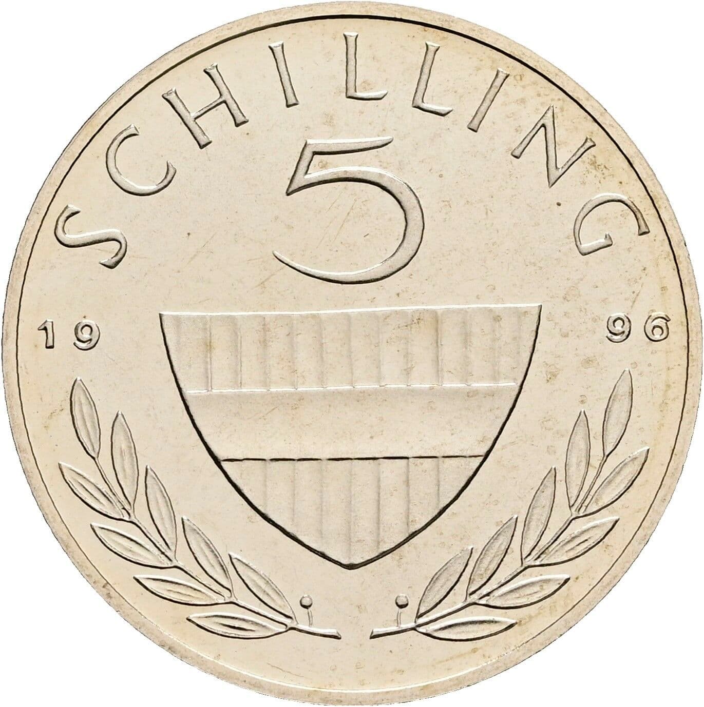 5 Schilling 1996 – Vorderseite