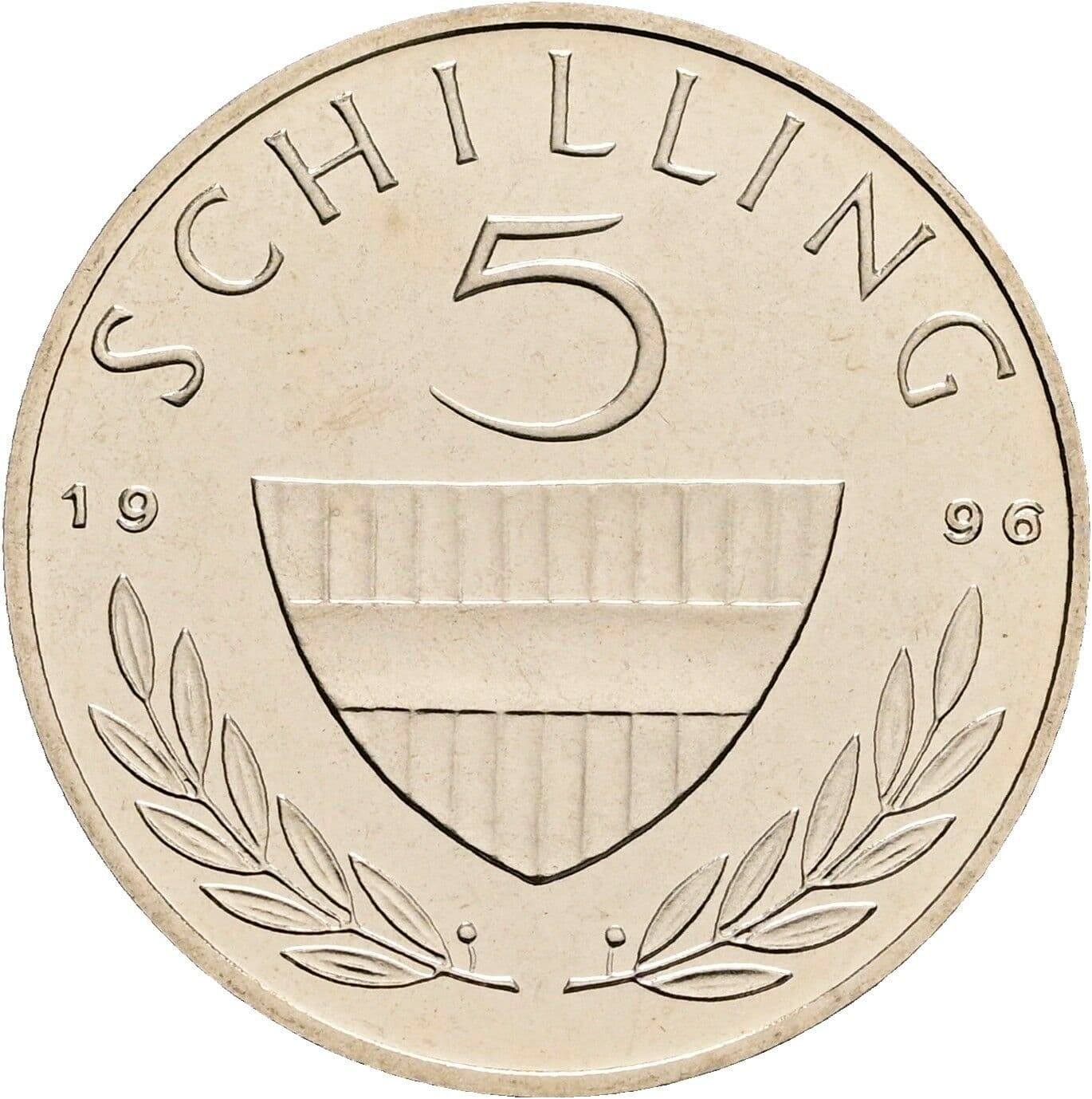 5 Schilling 1996 – Vorderseite