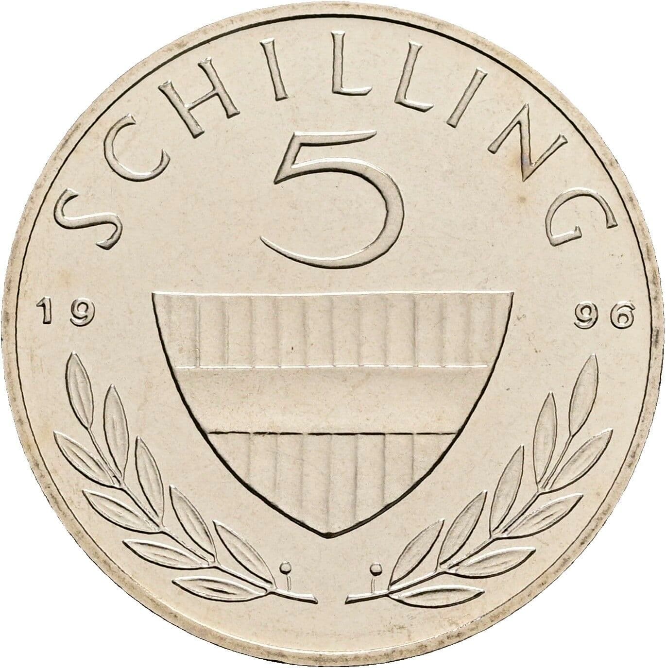 5 Schilling 1996 – Vorderseite