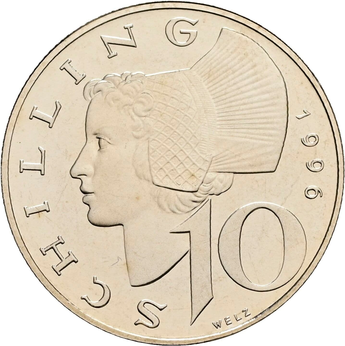 10 Schilling 1996 – Vorderseite