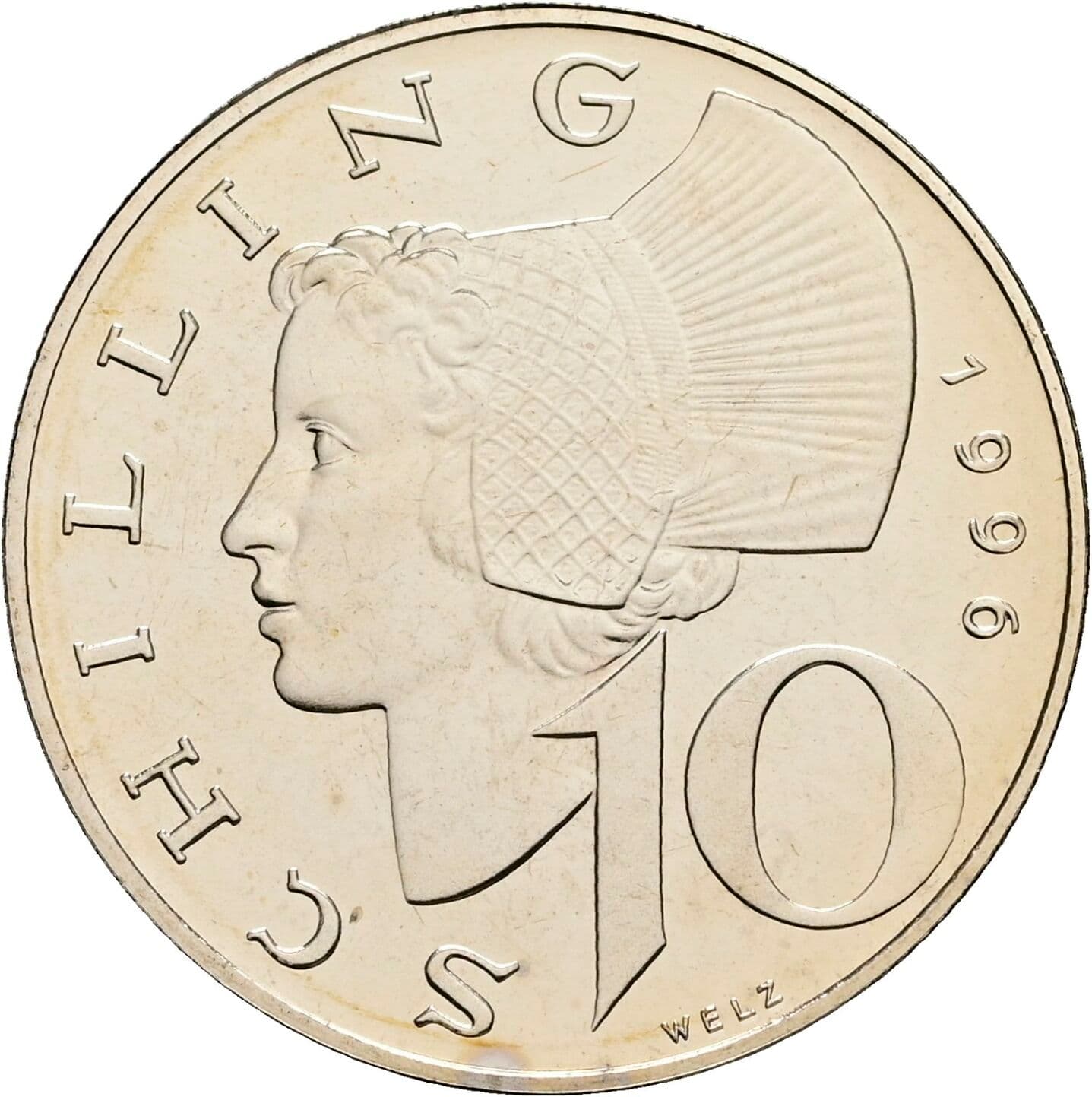10 Schilling 1996 – Vorderseite