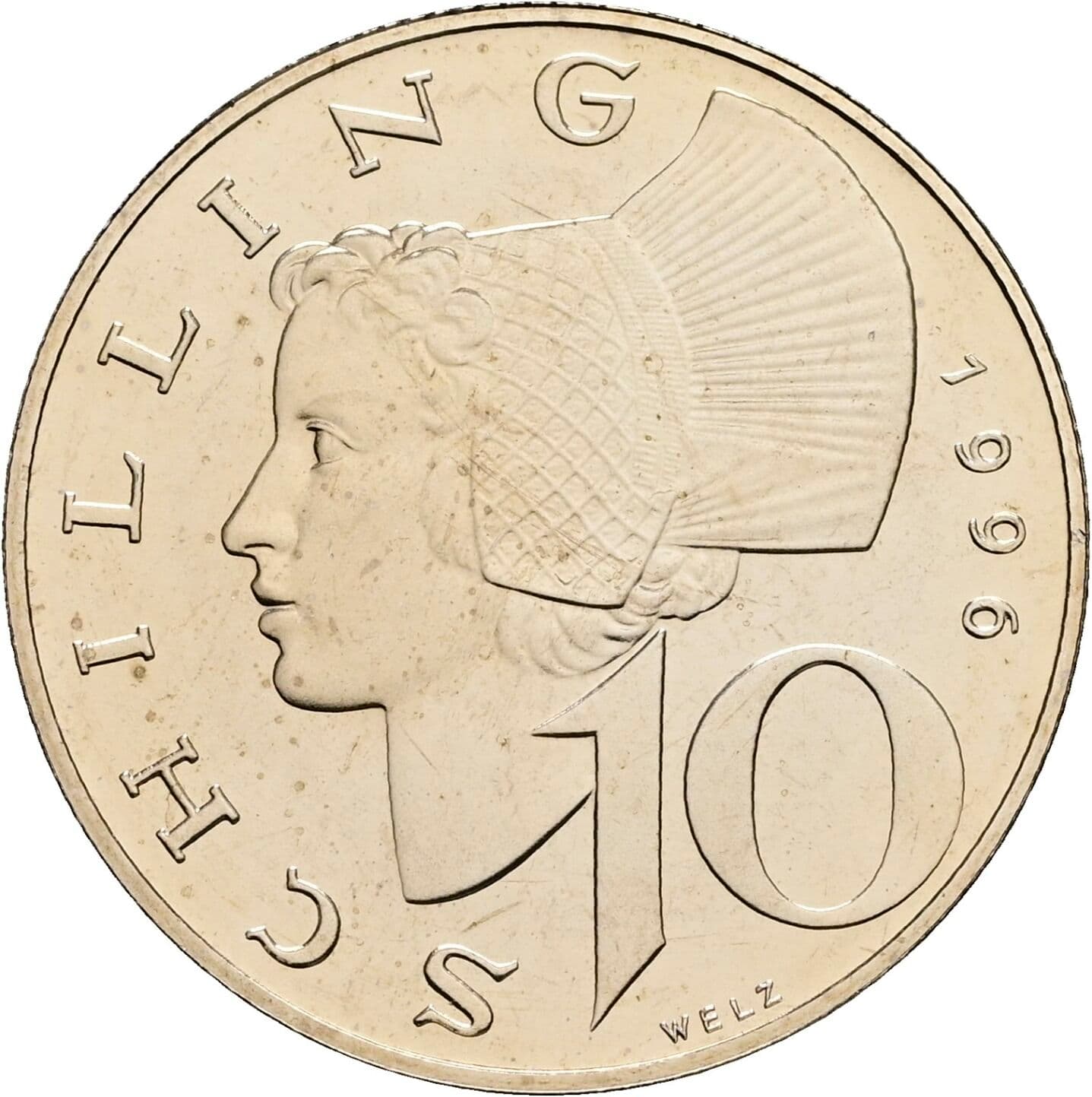 10 Schilling 1996 – Vorderseite