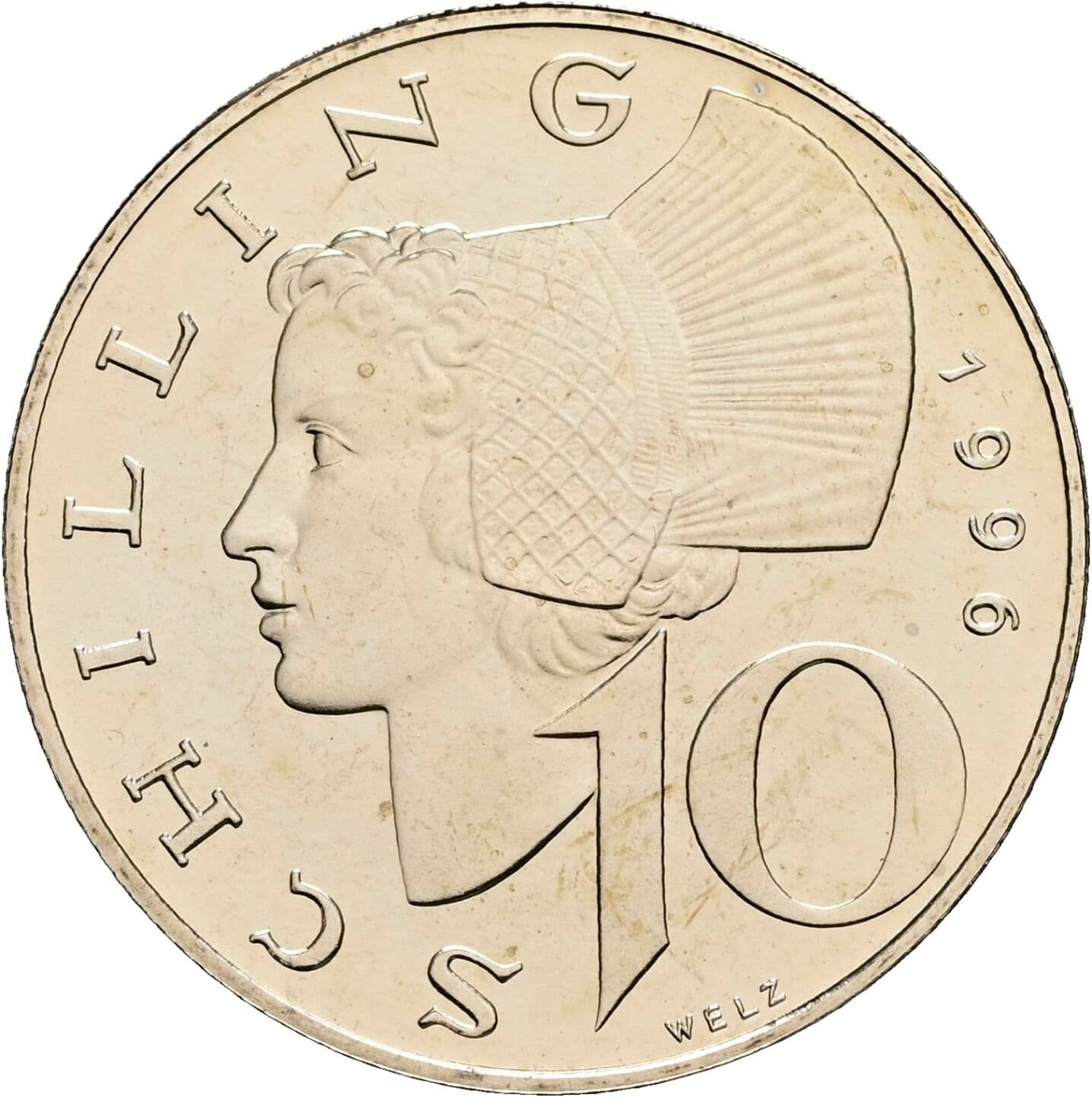 10 Schilling 1996 – Vorderseite