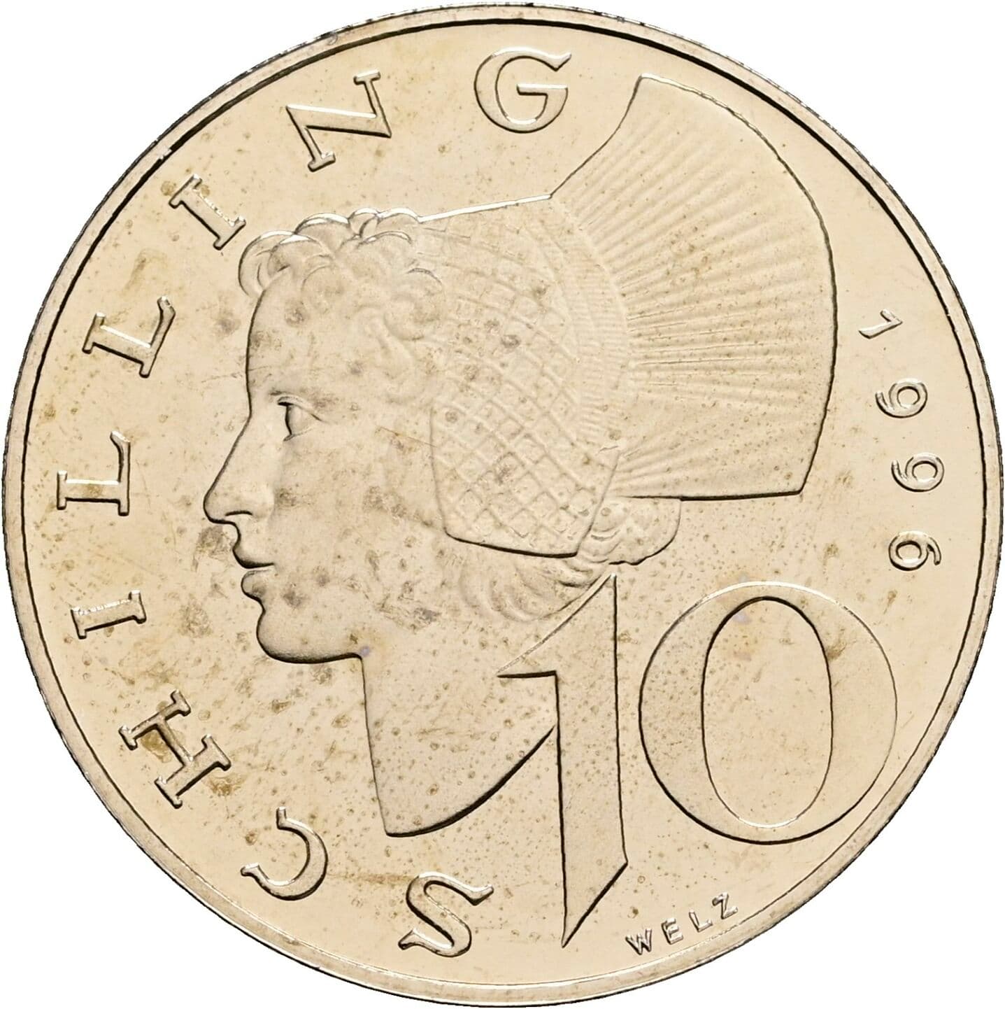 10 Schilling 1996 – Vorderseite