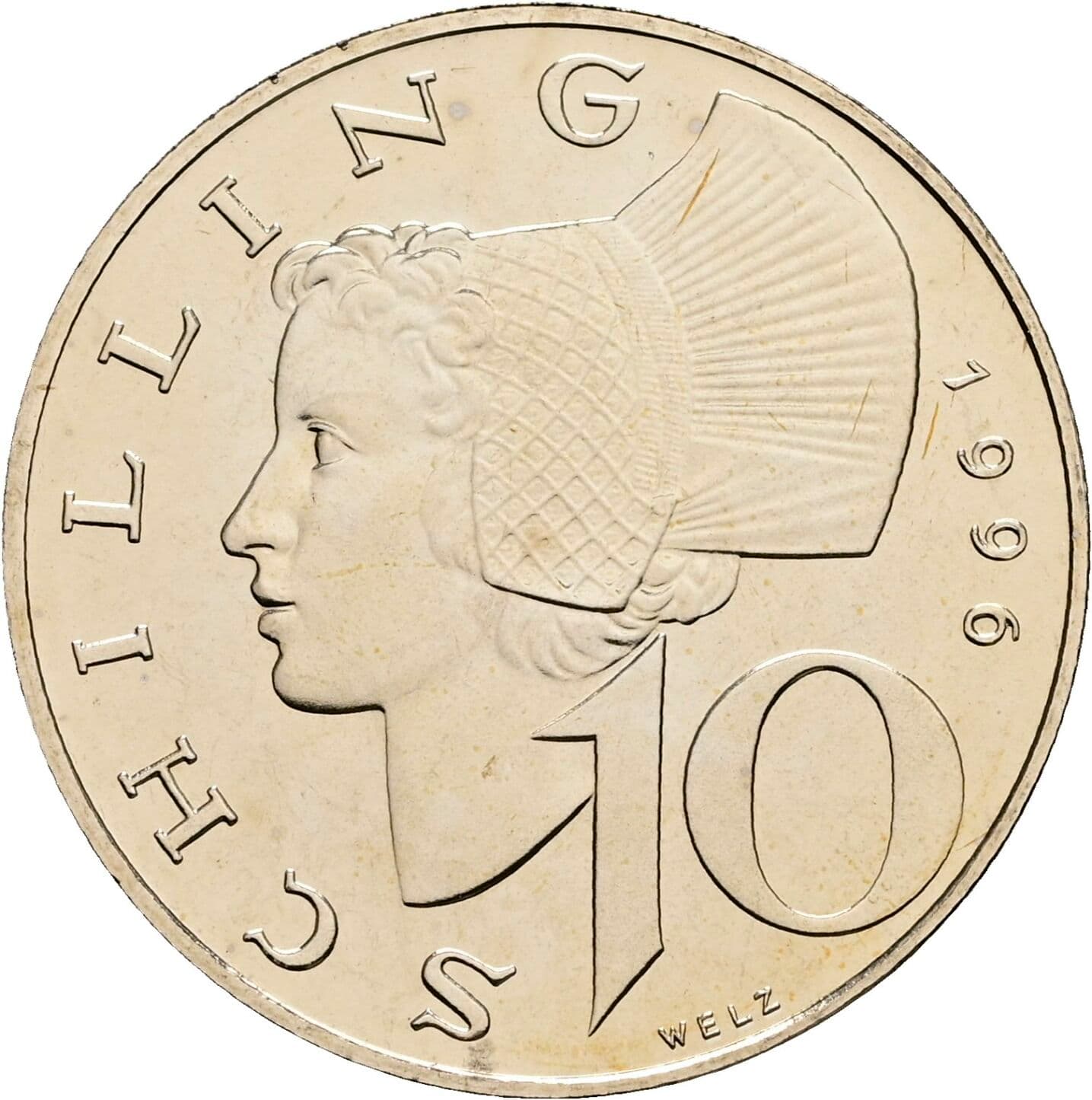 10 Schilling 1996 – Vorderseite
