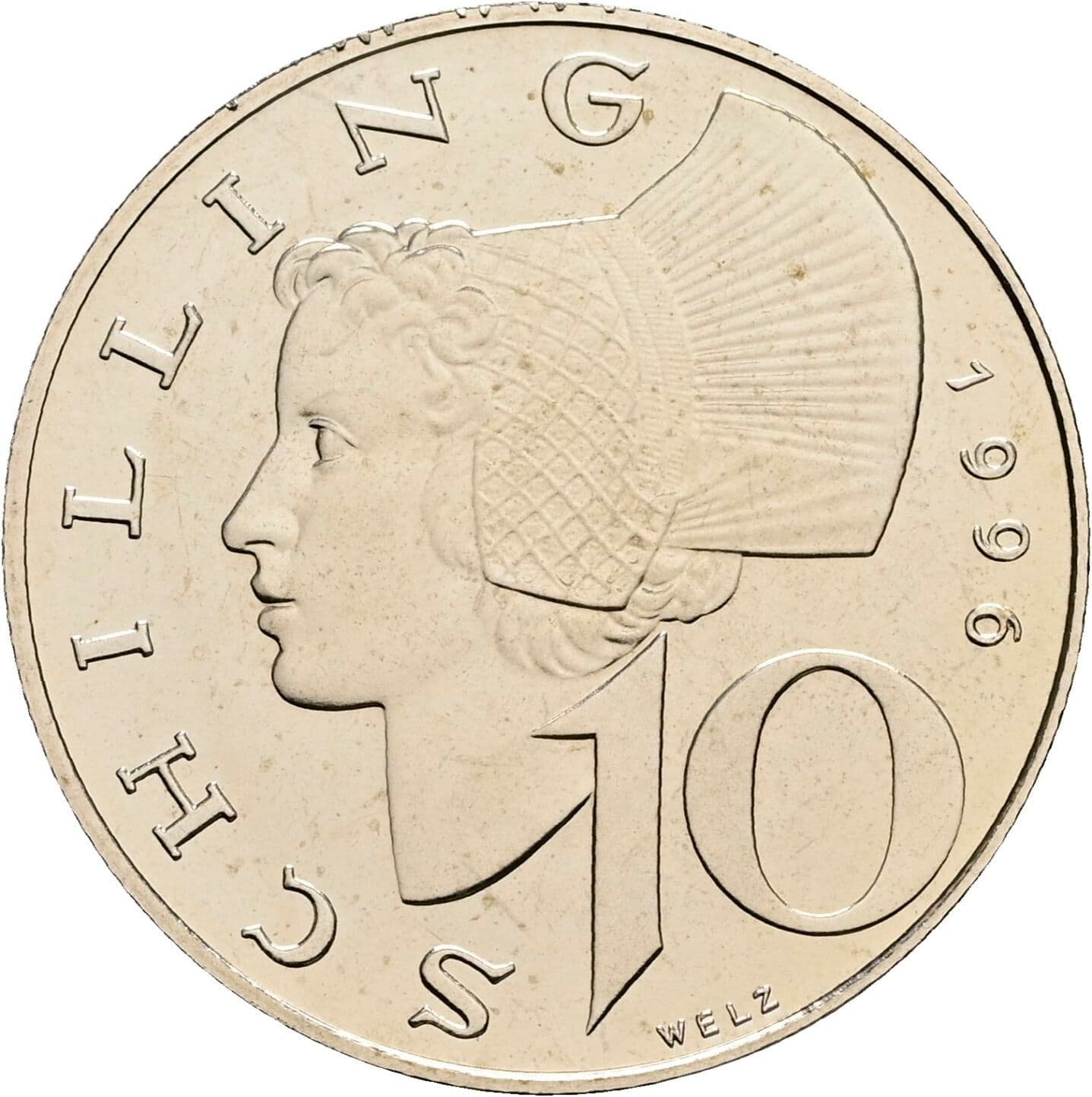 10 Schilling 1996 – Vorderseite