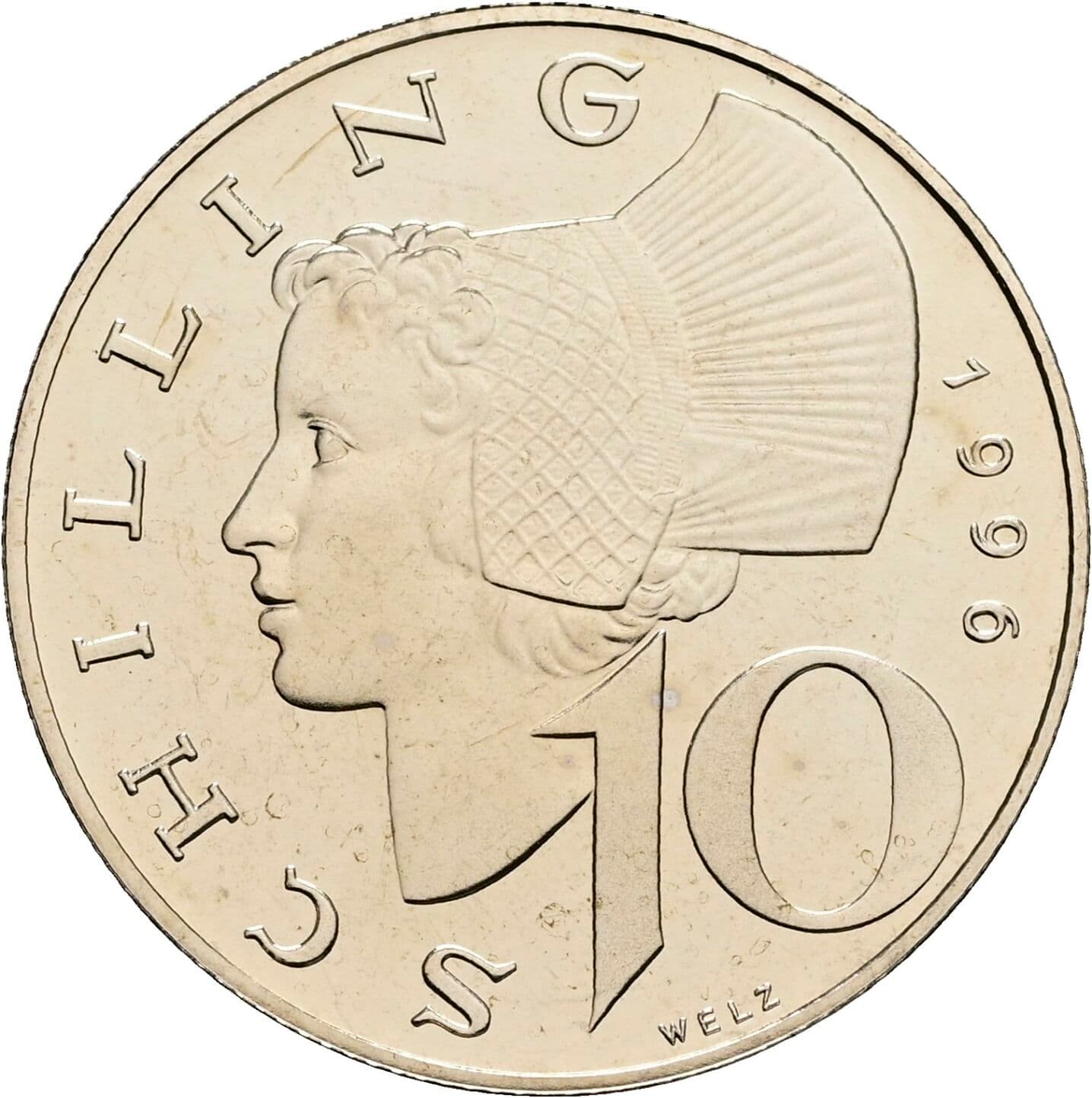 10 Schilling 1996 – Vorderseite