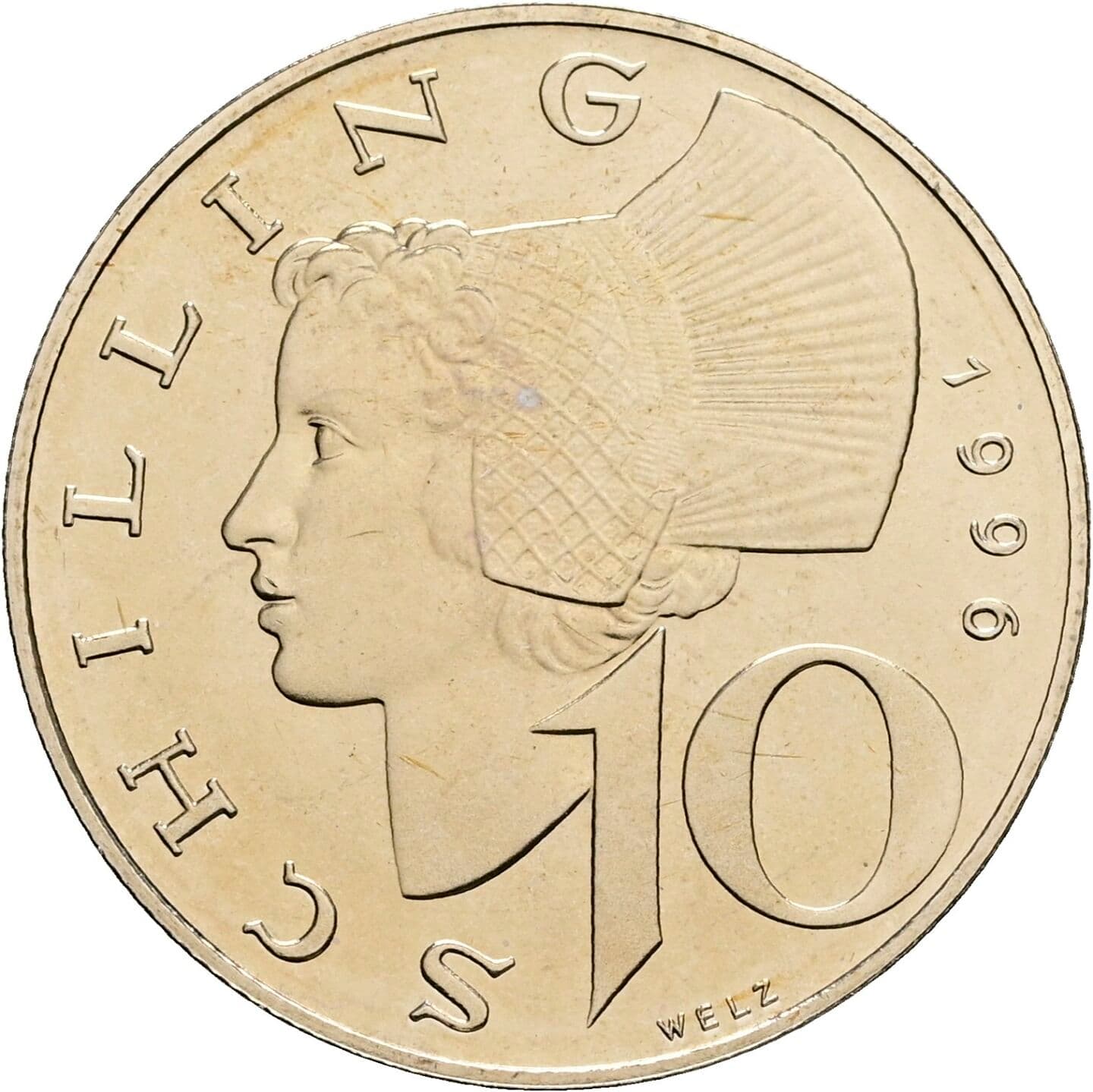 10 Schilling 1996 – Vorderseite