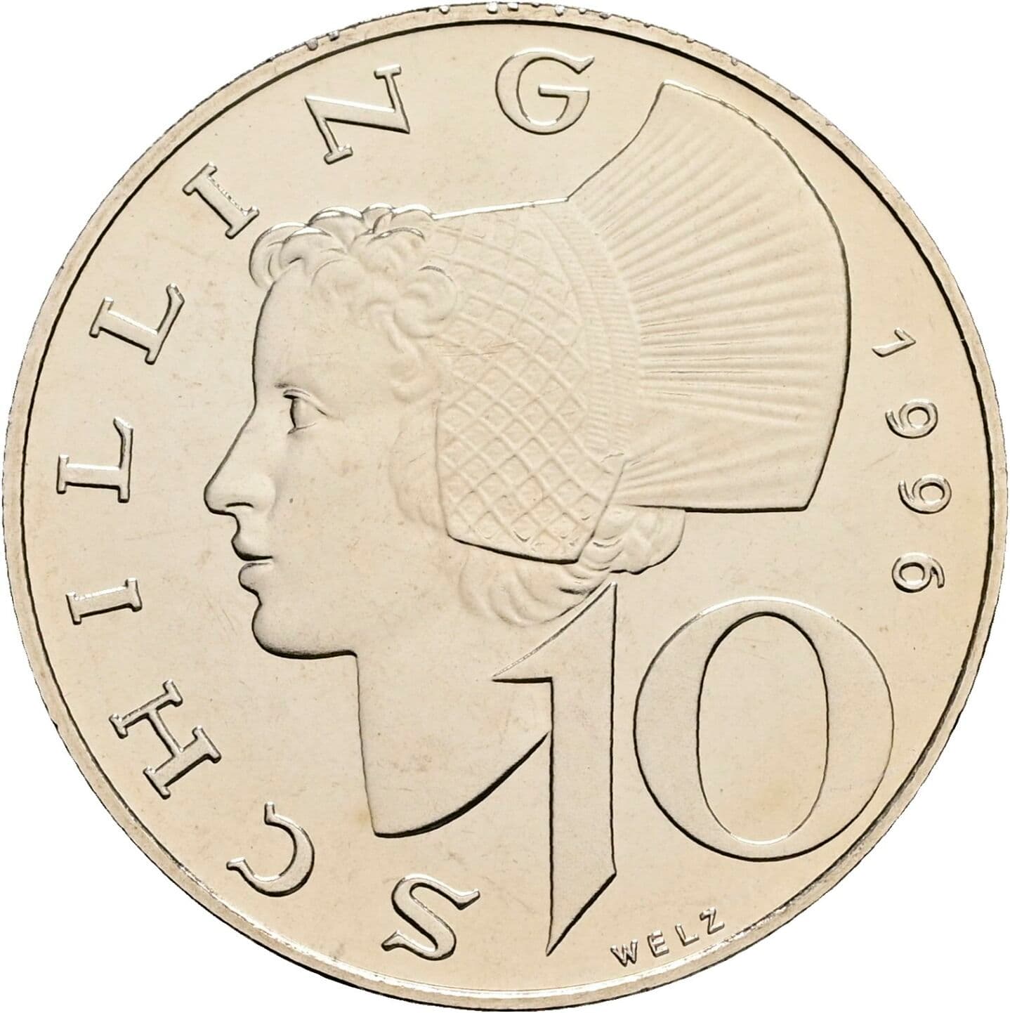 10 Schilling 1996 – Vorderseite