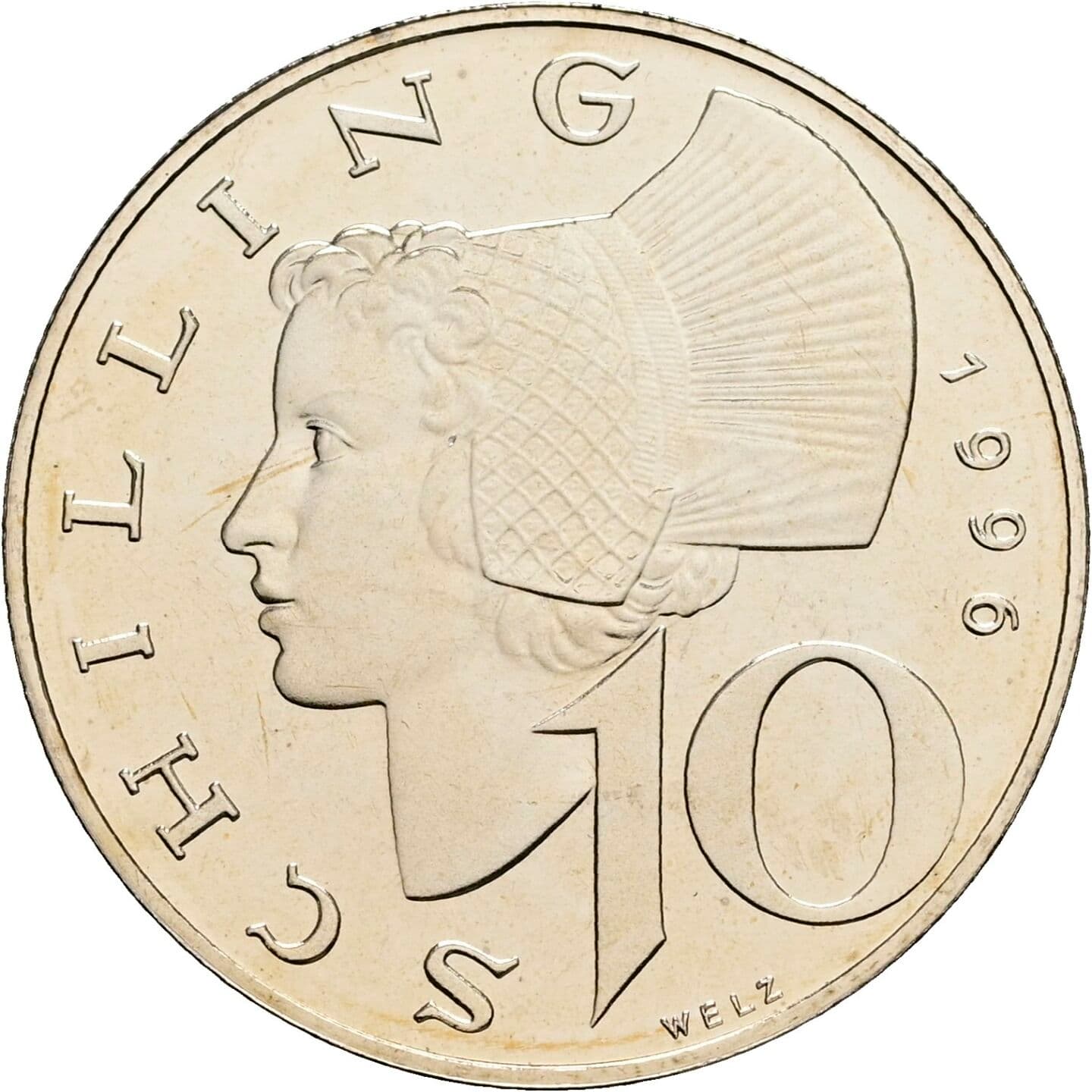 10 Schilling 1996 – Vorderseite
