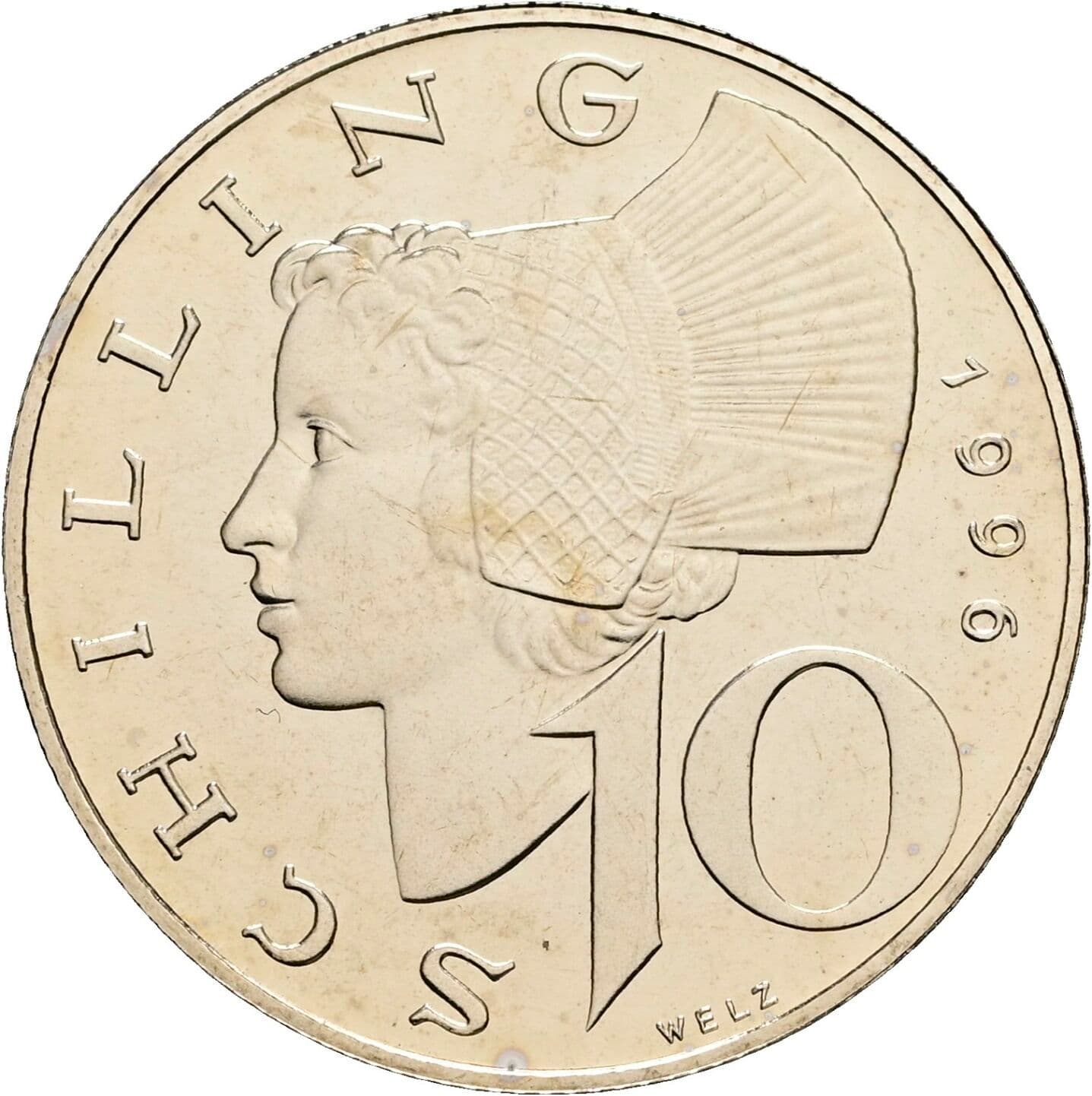 10 Schilling 1996 – Vorderseite