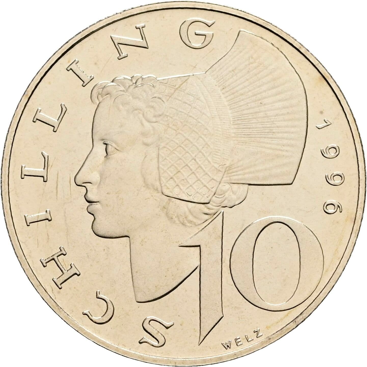 10 Schilling 1996 – Vorderseite