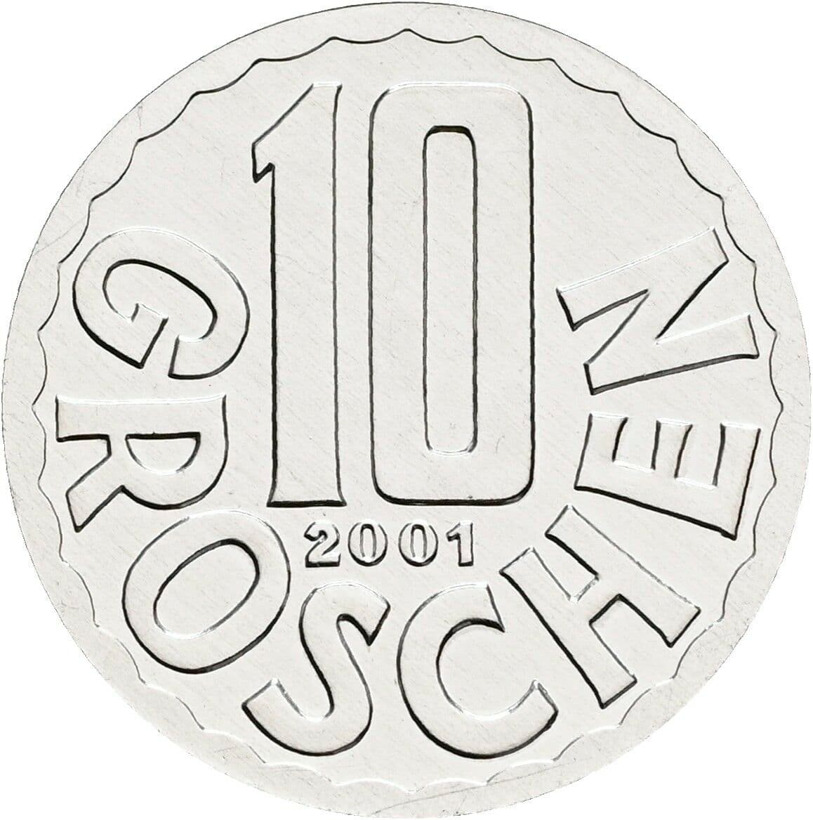 10 Groschen 2001 – Vorderseite
