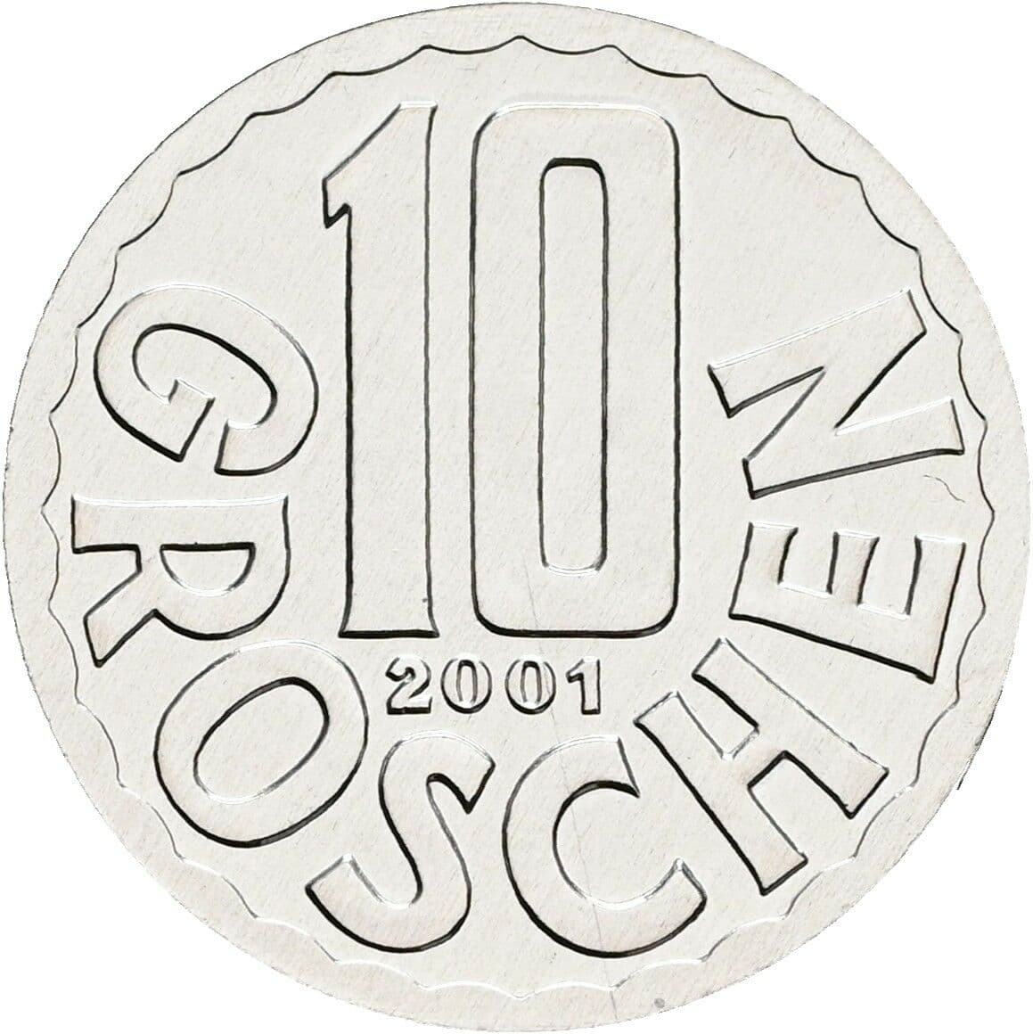 10 Groschen 2001 – Vorderseite