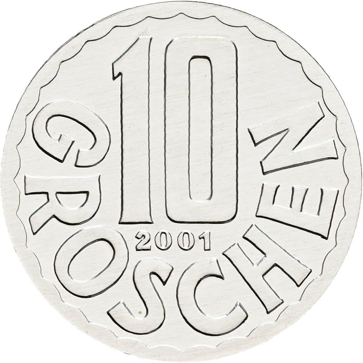 10 Groschen 2001 – Vorderseite