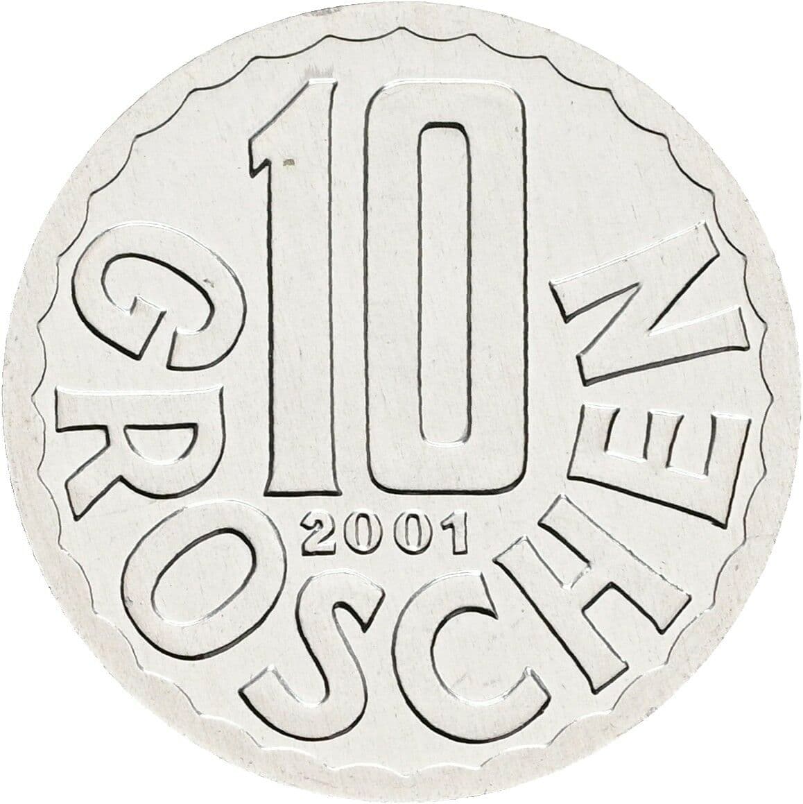 10 Groschen 2001 – Vorderseite