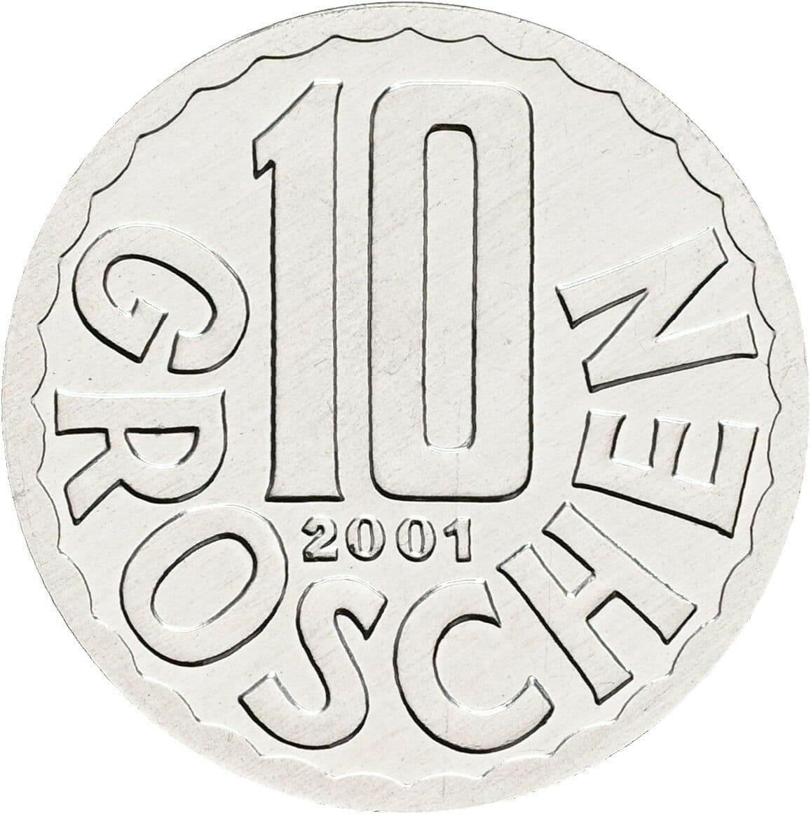 10 Groschen 2001 – Vorderseite