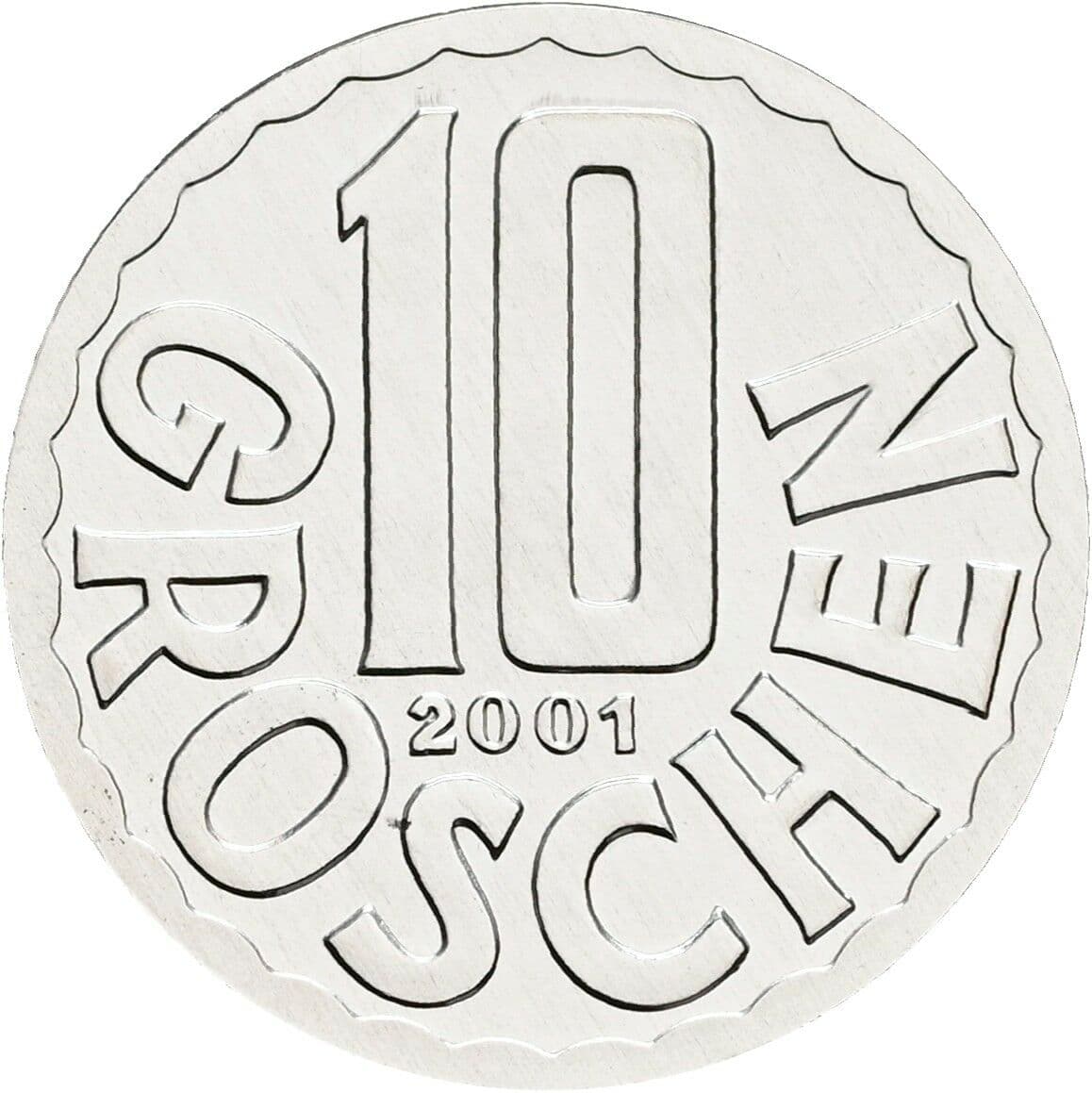 10 Groschen 2001 – Vorderseite