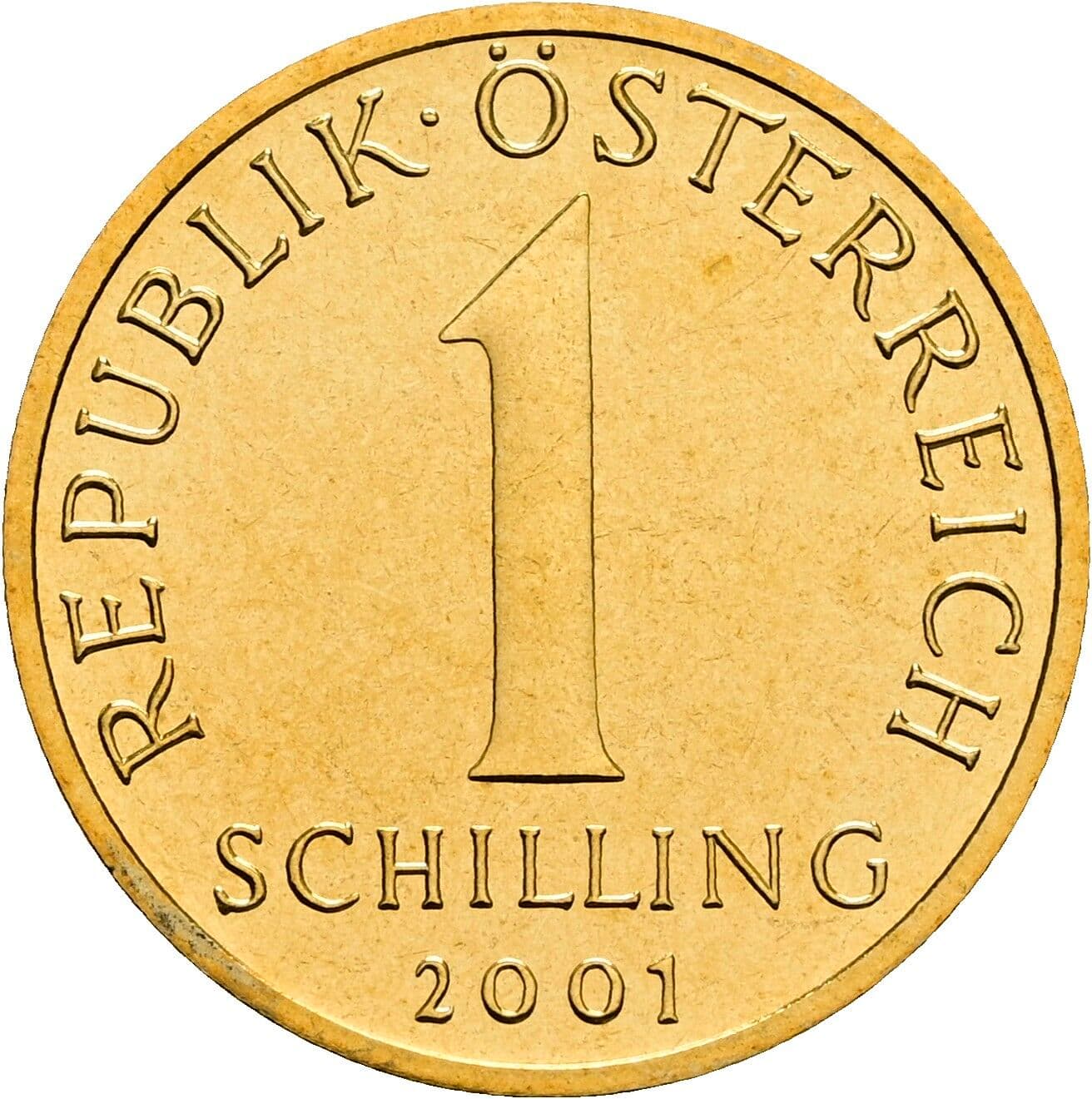 1 Schilling 2001 – Vorderseite