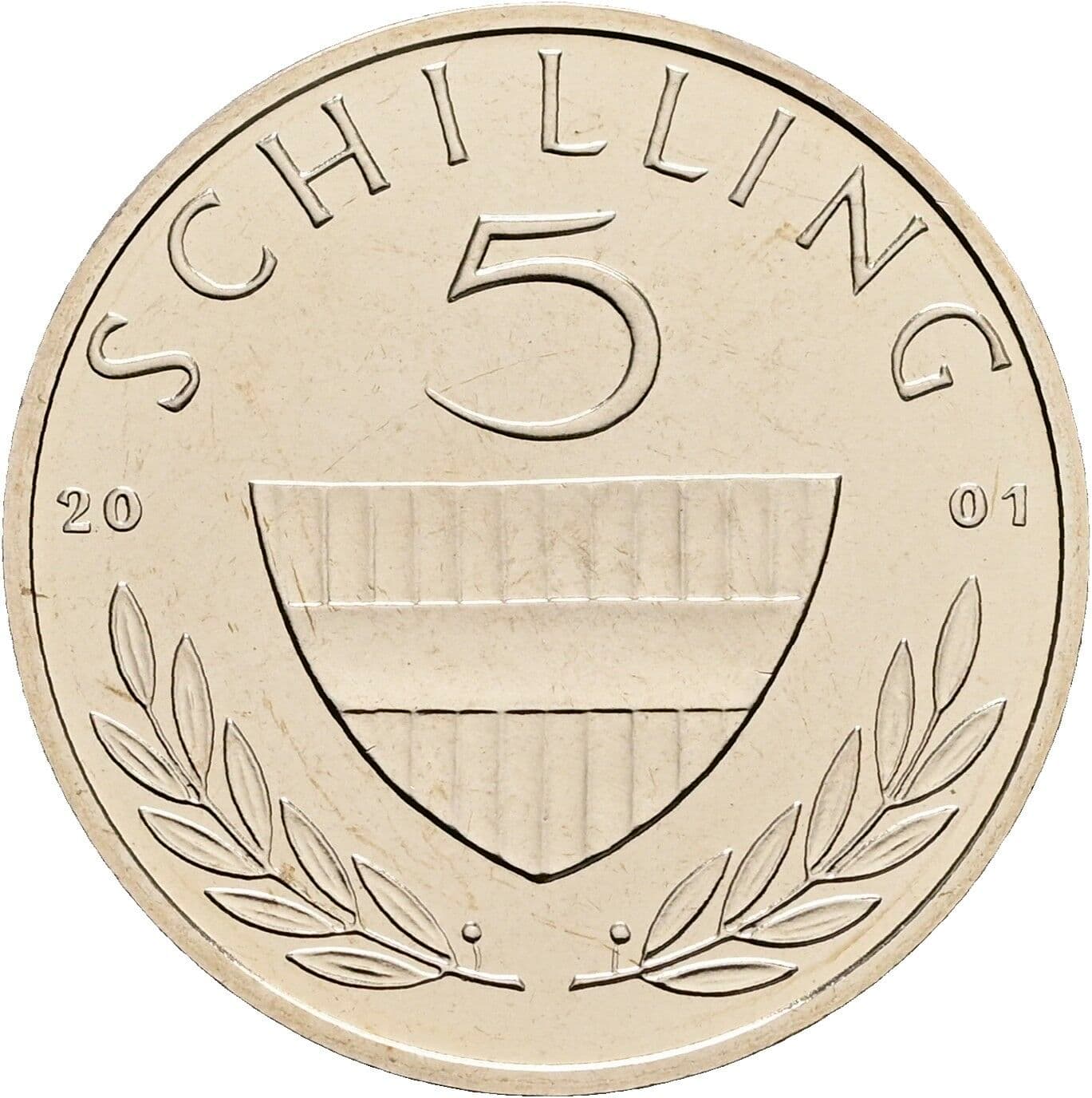 5 Schilling 2001 – Vorderseite