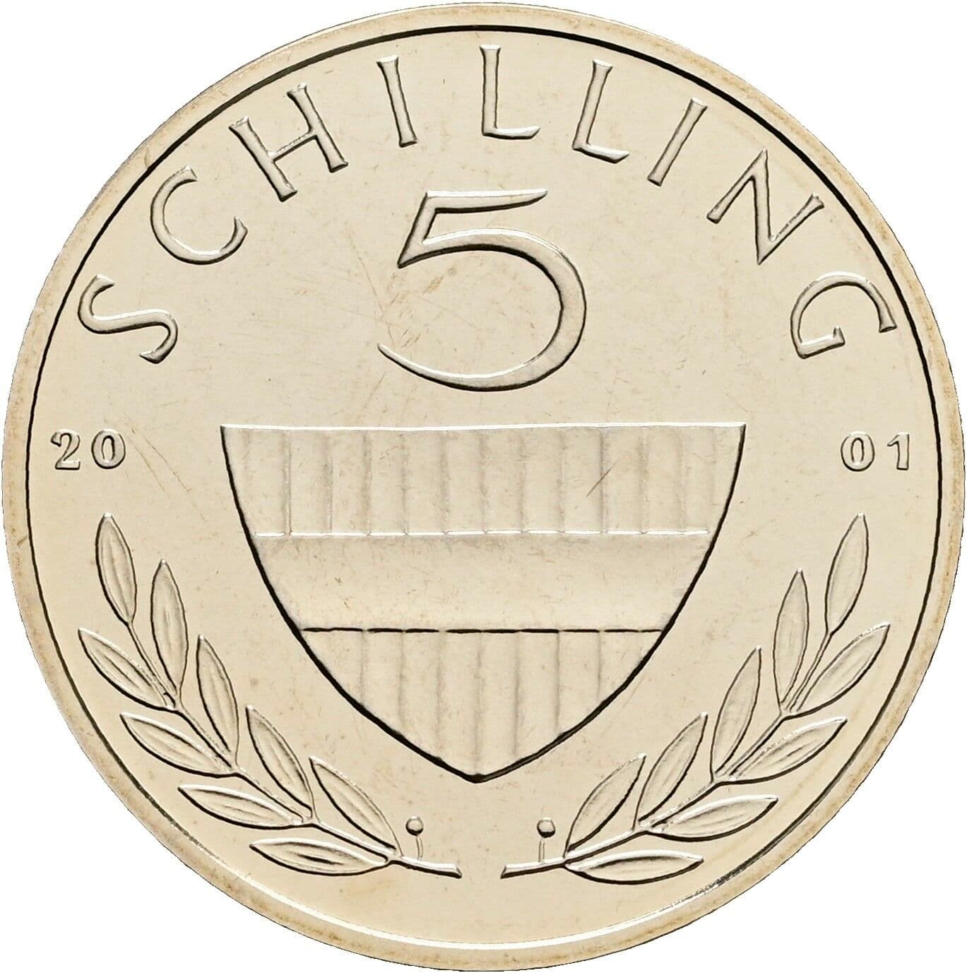 5 Schilling 2001 – Vorderseite
