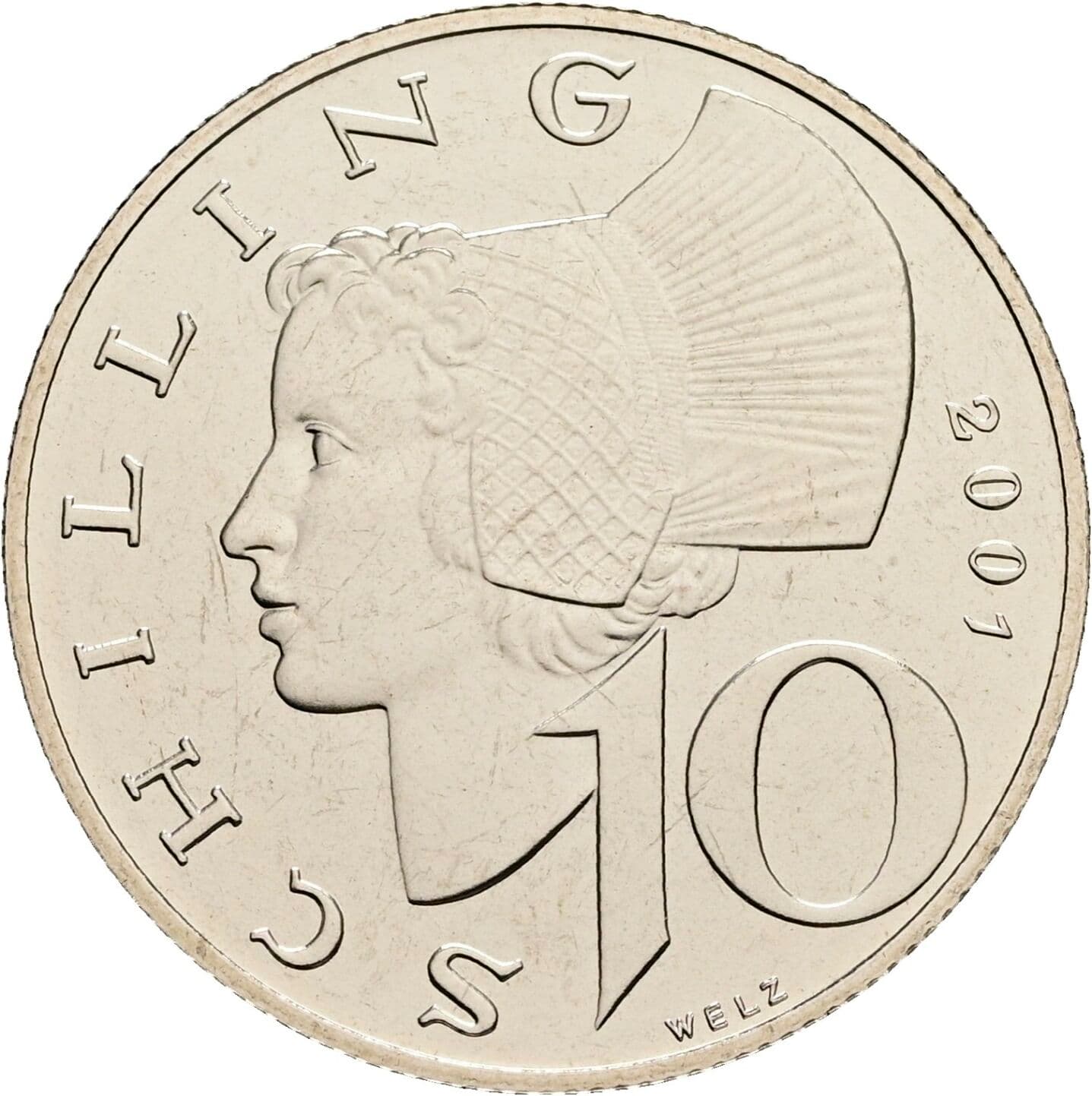 10 Schilling 2001 – Vorderseite