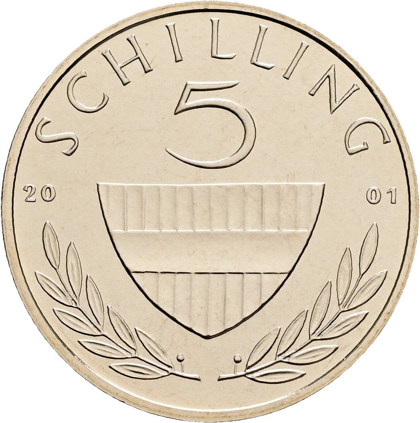 5 Schilling 2001 – Vorderseite