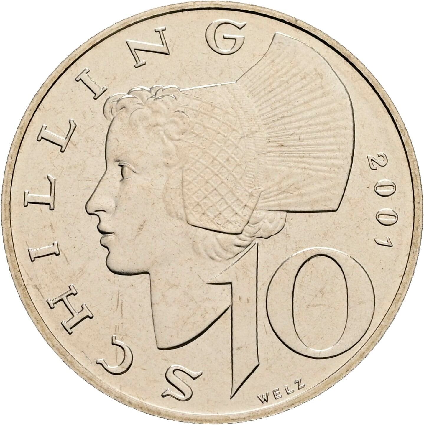 10 Schilling 2001 – Vorderseite