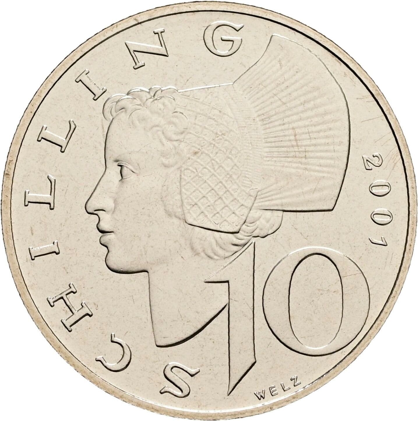 10 Schilling 2001 – Vorderseite